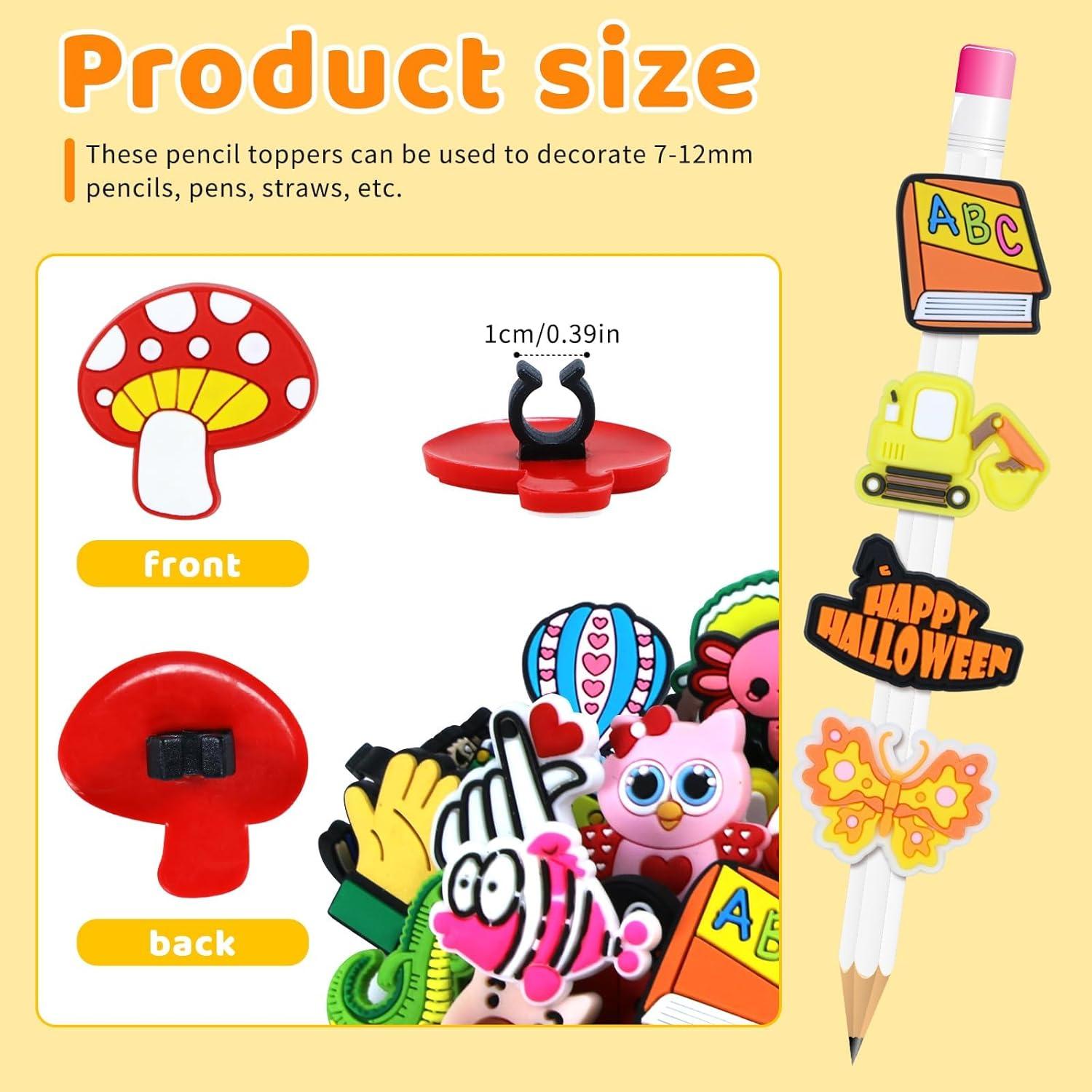 Juego de 50 Clips de Lápiz de Caricatura WYOMER Multicolor