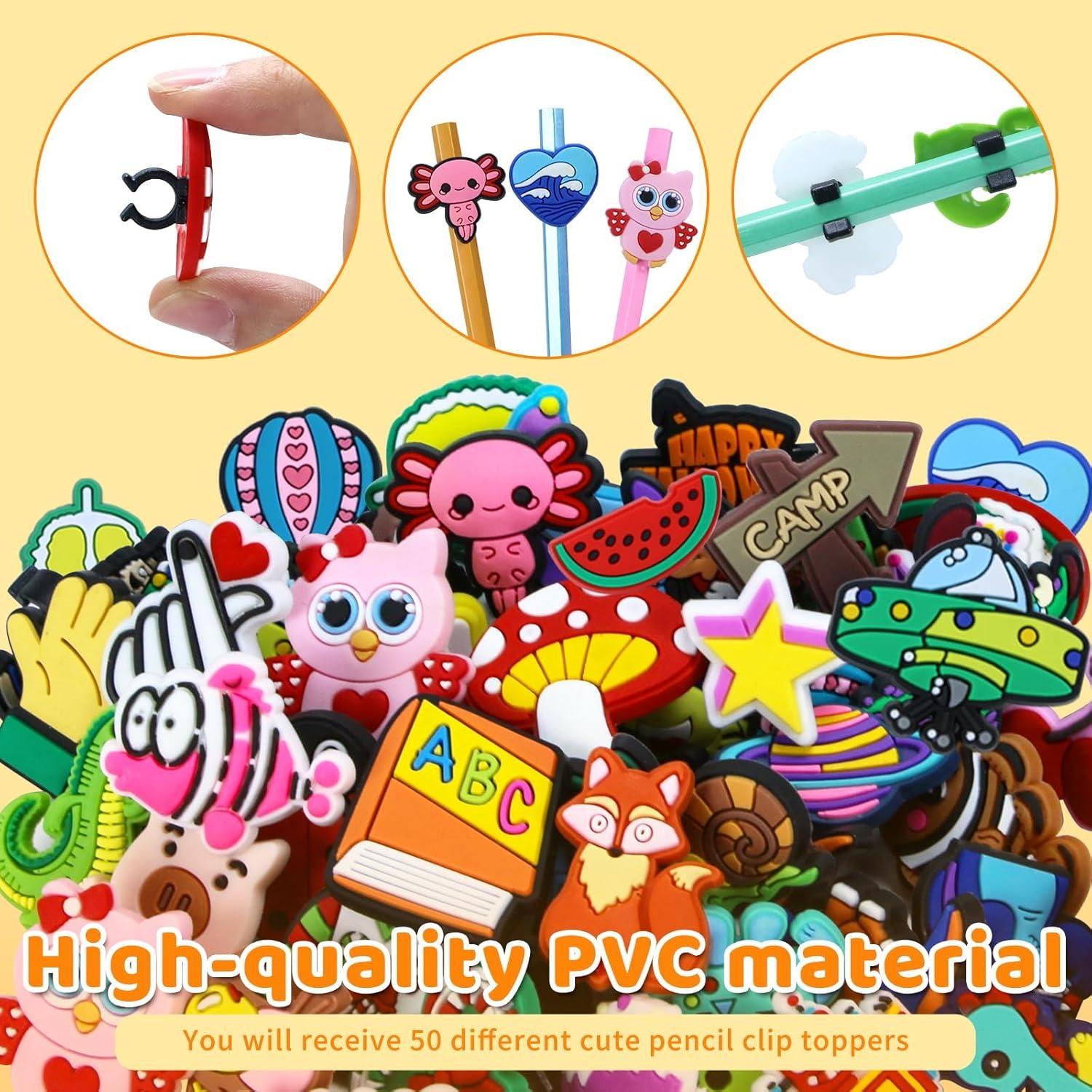 Juego de 50 Clips de Lápiz de Caricatura WYOMER Multicolor