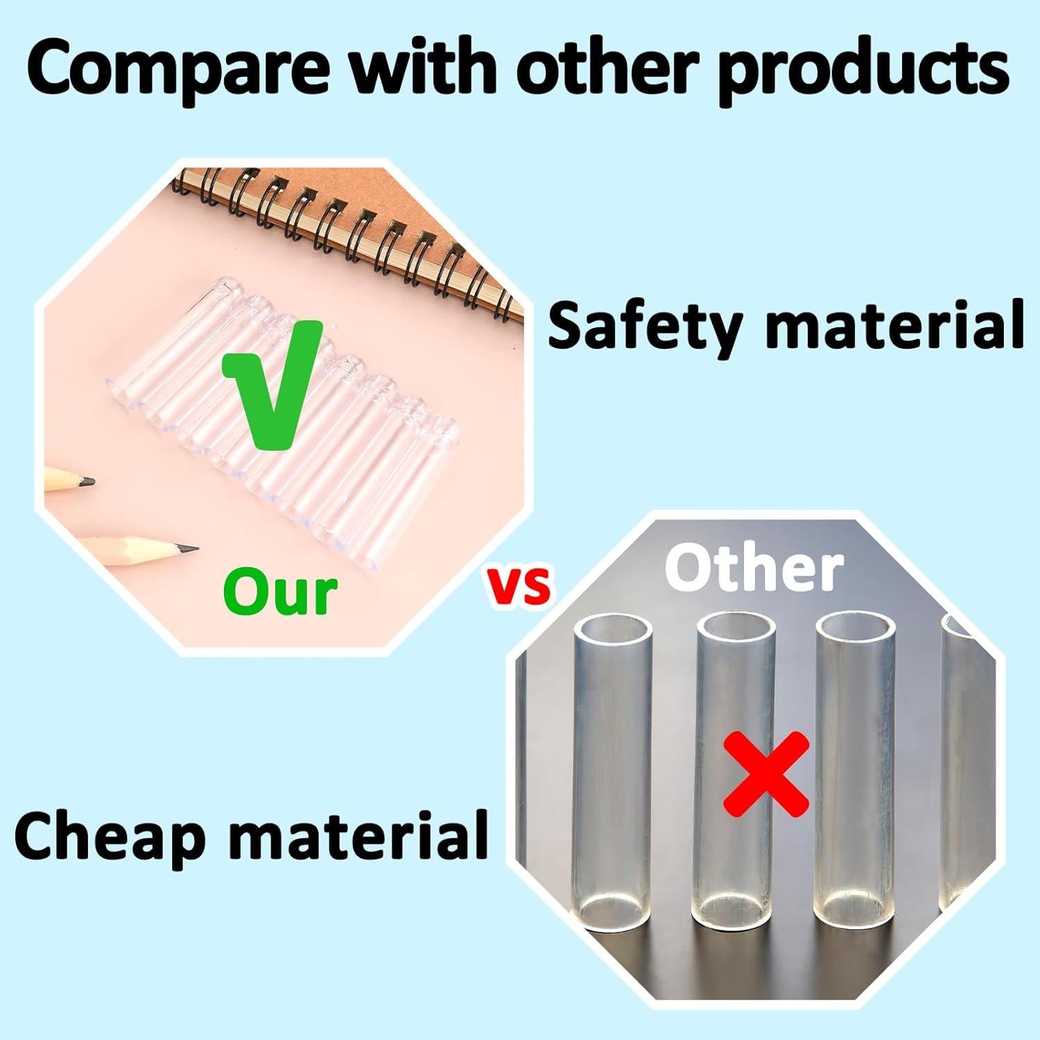 Tapa de Lápiz de Plástico Vin Beauty - 24 Pcs Transparente