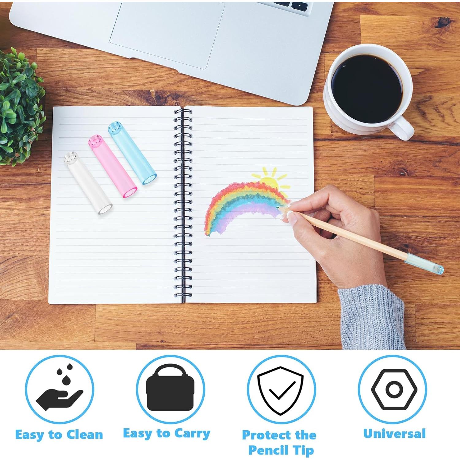 24 Tapas de Lápiz Maxqzin de Plástico Coloridas 45x10mm