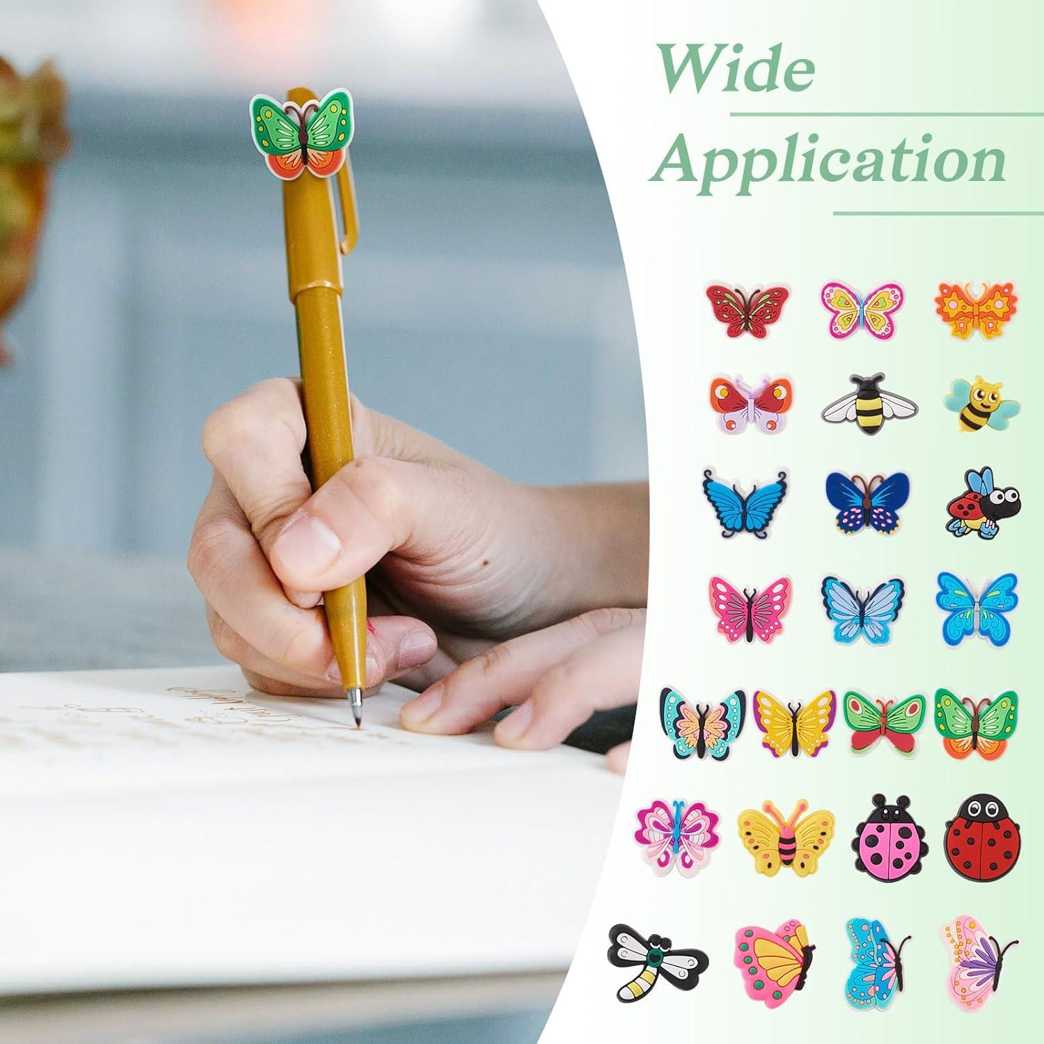 FASHEWELRY 24 Piezas Adornos de Lápiz de Plástico Coloridos