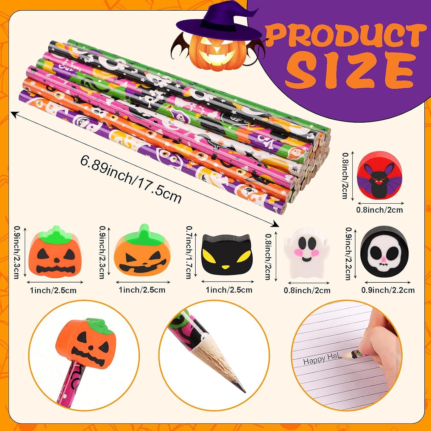 30 Lápices de Halloween FOIMAS con Borradores de Calabaza