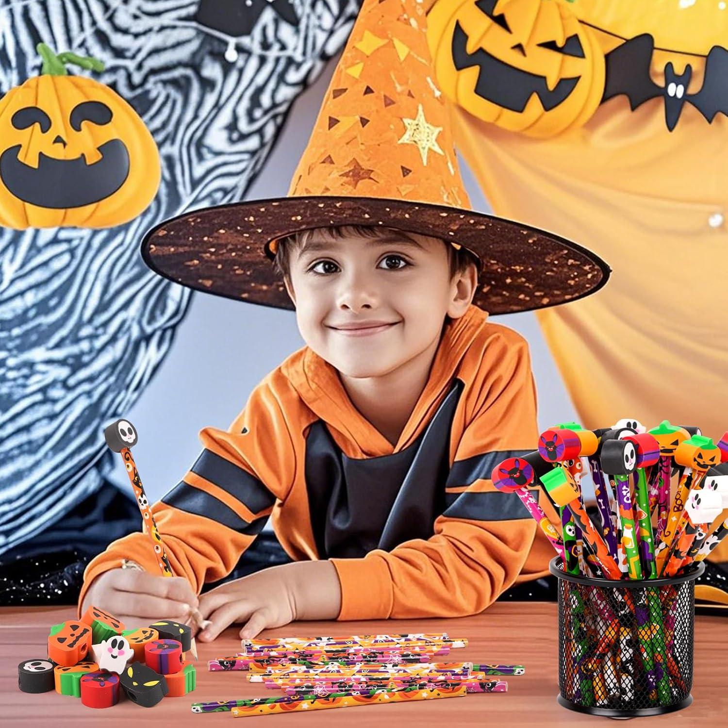 30 Lápices de Halloween FOIMAS con Borradores de Calabaza