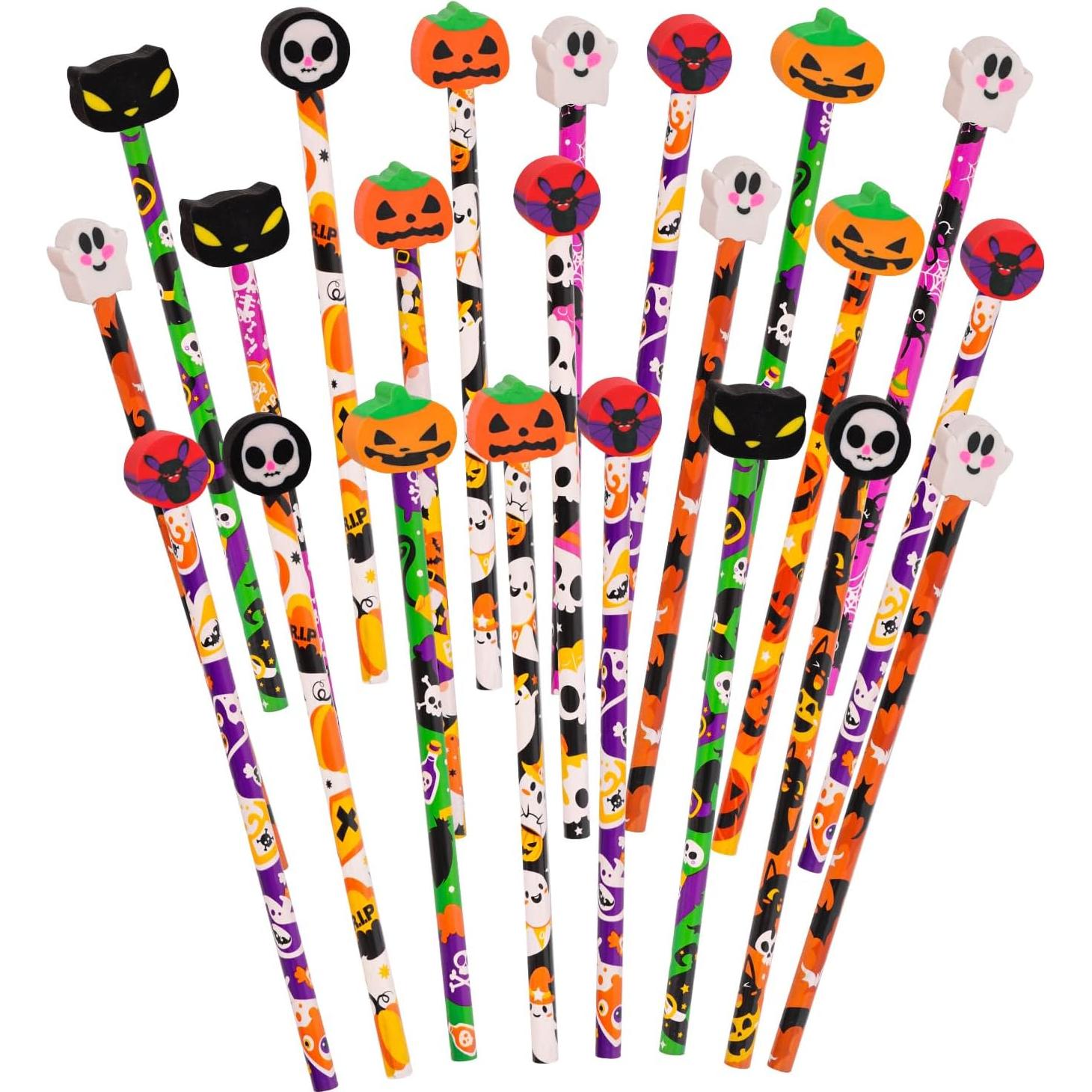 30 Lápices de Halloween FOIMAS con Borradores de Calabaza