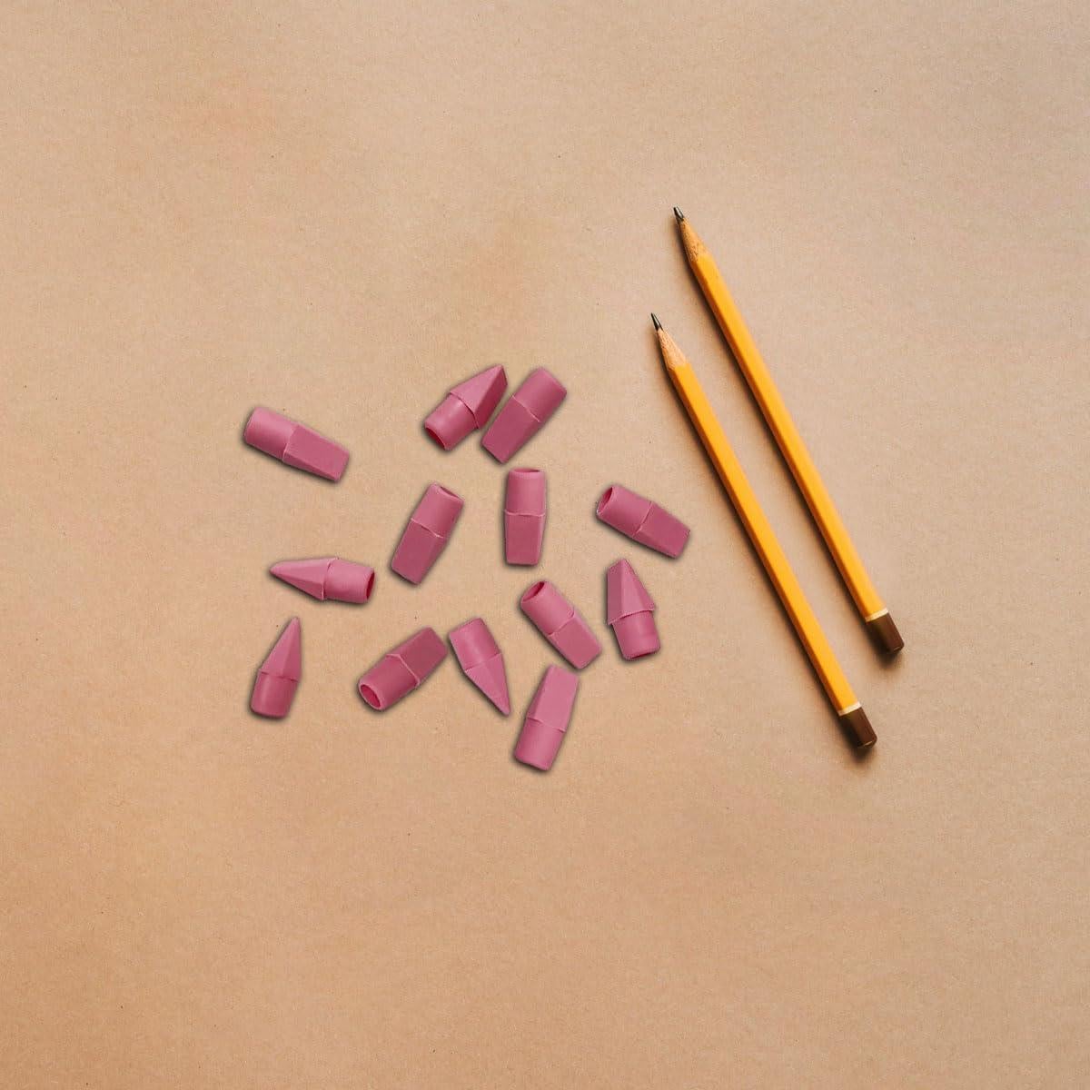 40 Borradores de Goma Rosa KVZVK para Lápiz - Tapas Cuña