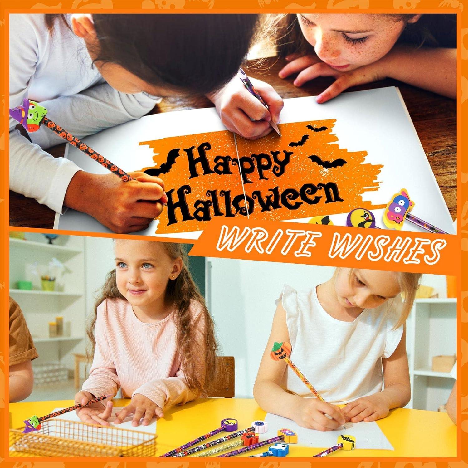 Lápices de Halloween Yexiya con Borrador - 12 Pcs Decorativos