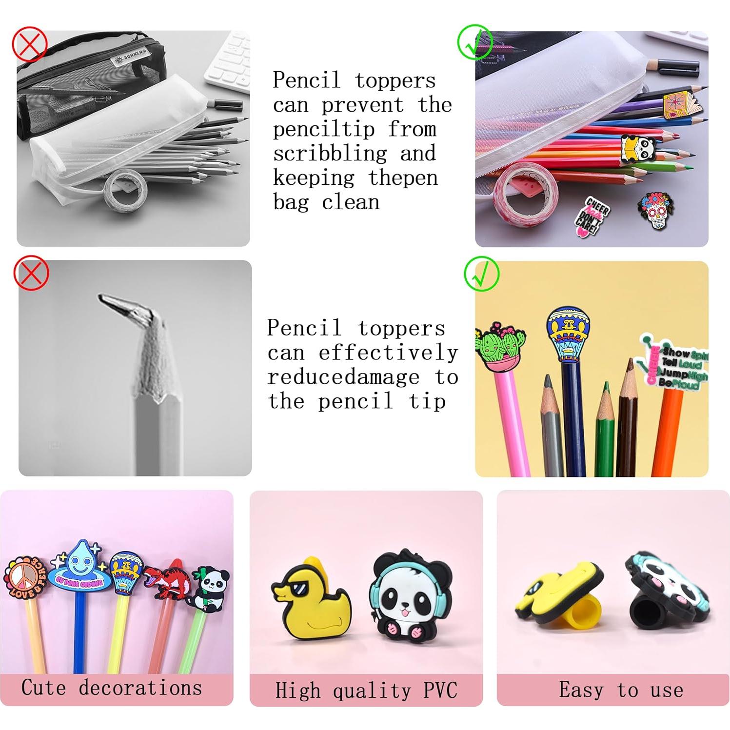 200 Tapas de Lápiz PVC XHAOYEAHX - Decoración Escolar Variada