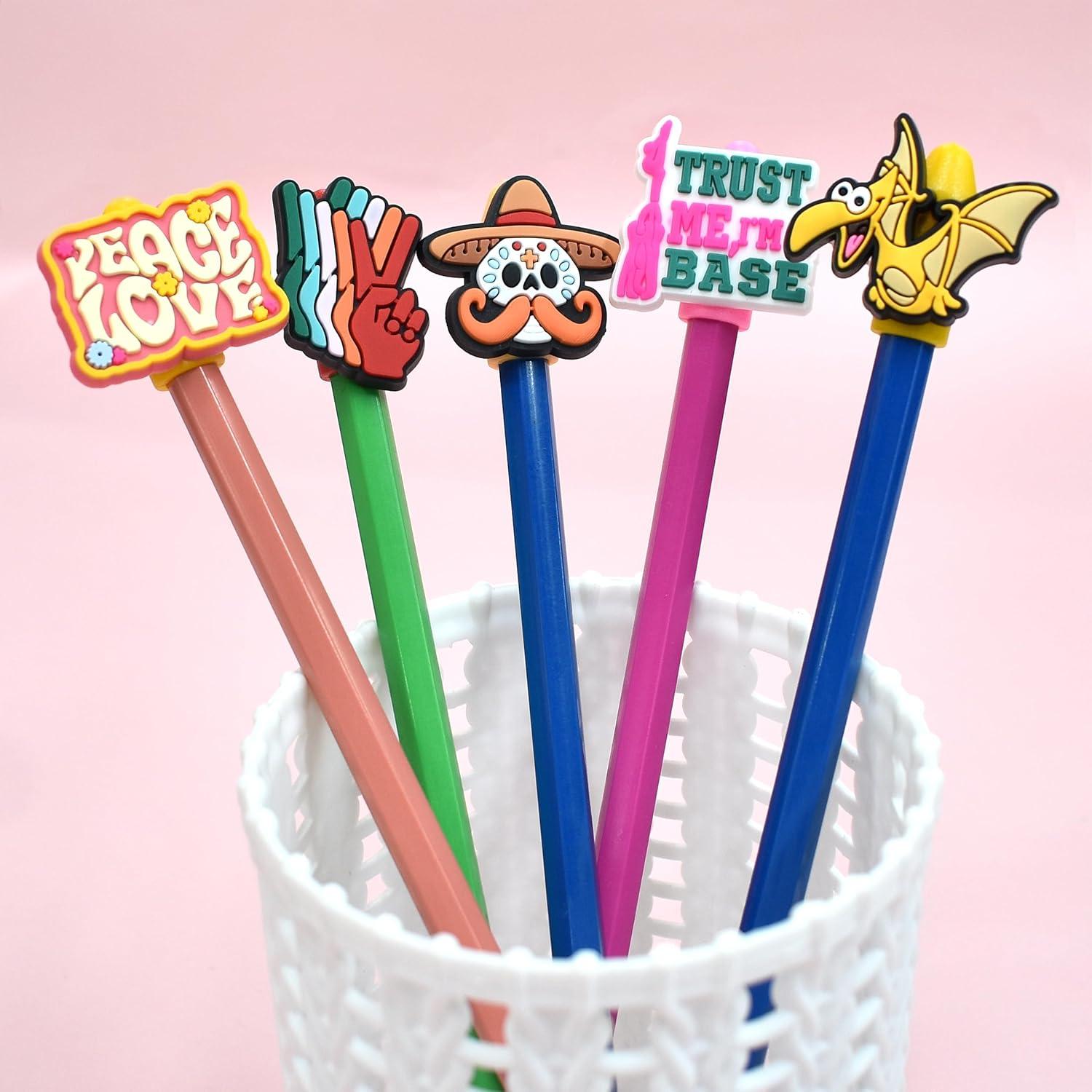 200 Tapas de Lápiz PVC XHAOYEAHX - Decoración Escolar Variada