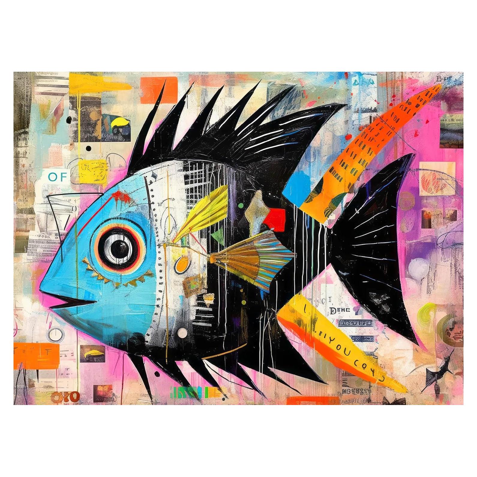 Rompecabezas 1000 Piezas Cross & Glory Pez Ángel Abstracto