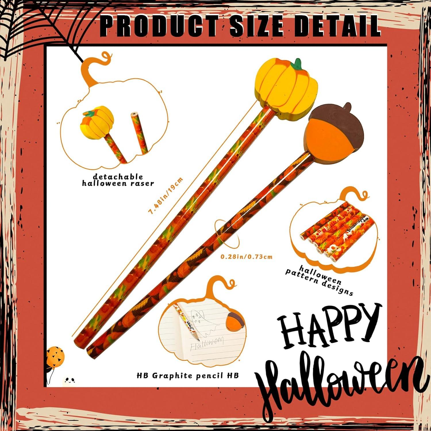 24 Lápices de Madera JXITON Otoño con Borradores Decorativos