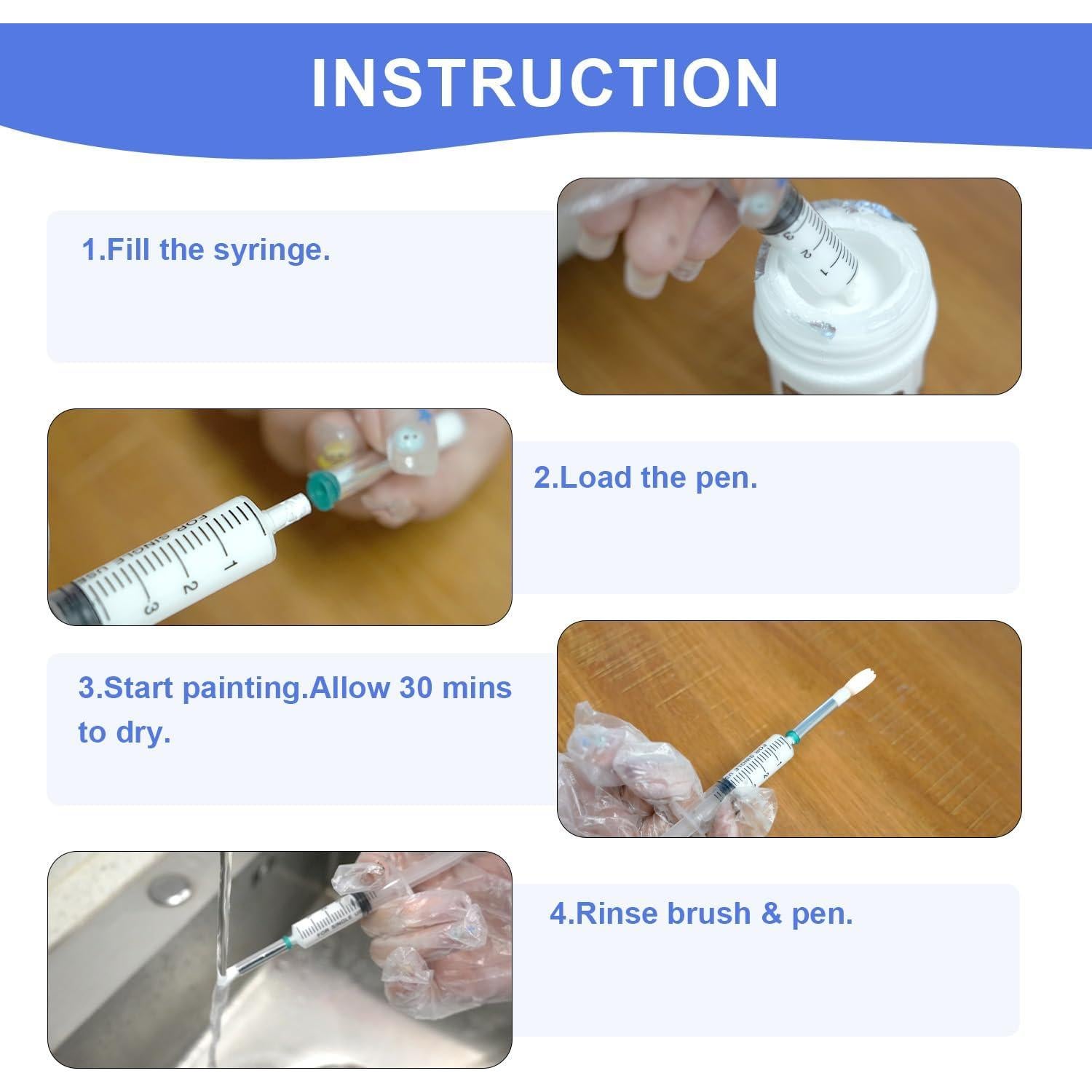 Paquete de 4 bolígrafos de pintura Anirun G1, 59g