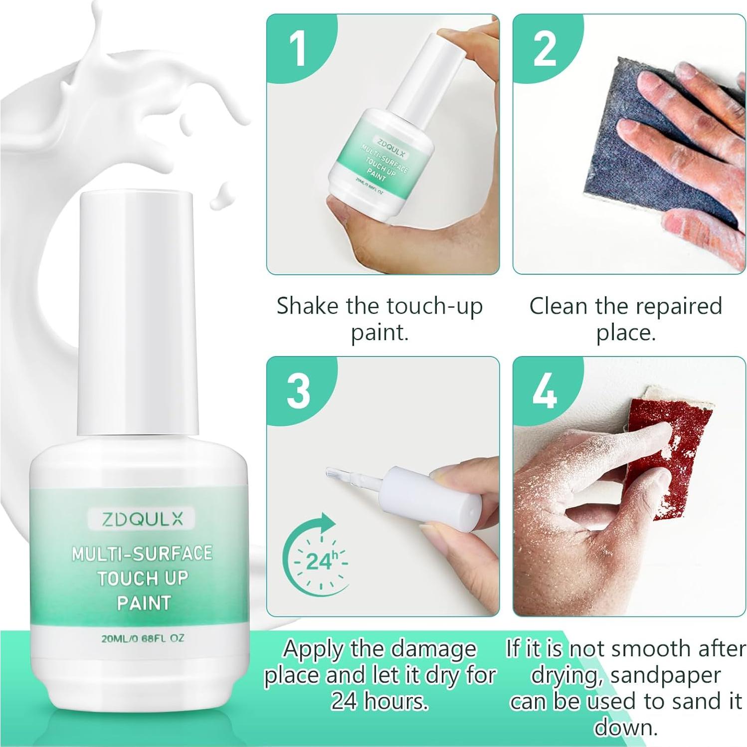 Pintura de Retoque Blanca ZDQULX 20ml Semi-Brillante