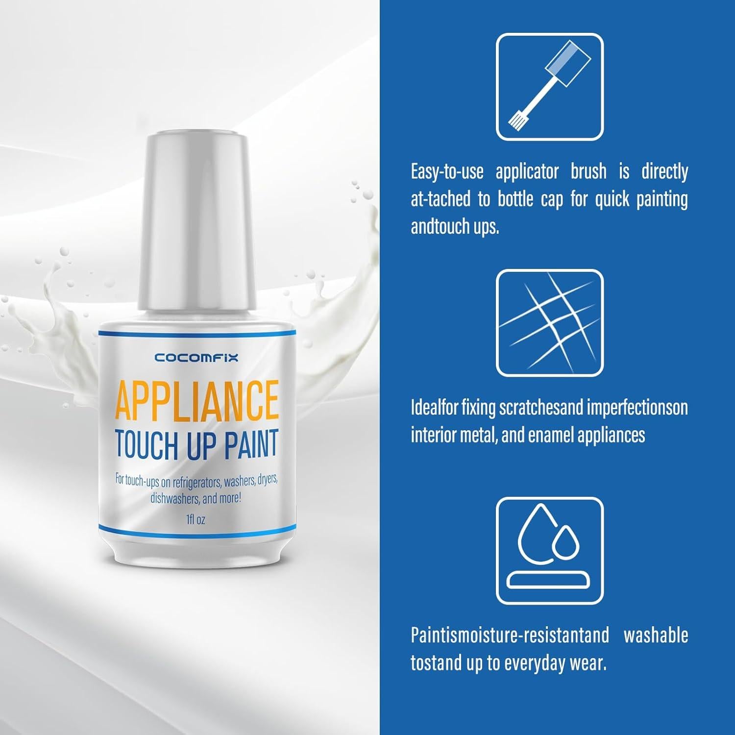 Pintura de Retoque Cocomfix Blanca 28.35 ml para Electrodomésticos