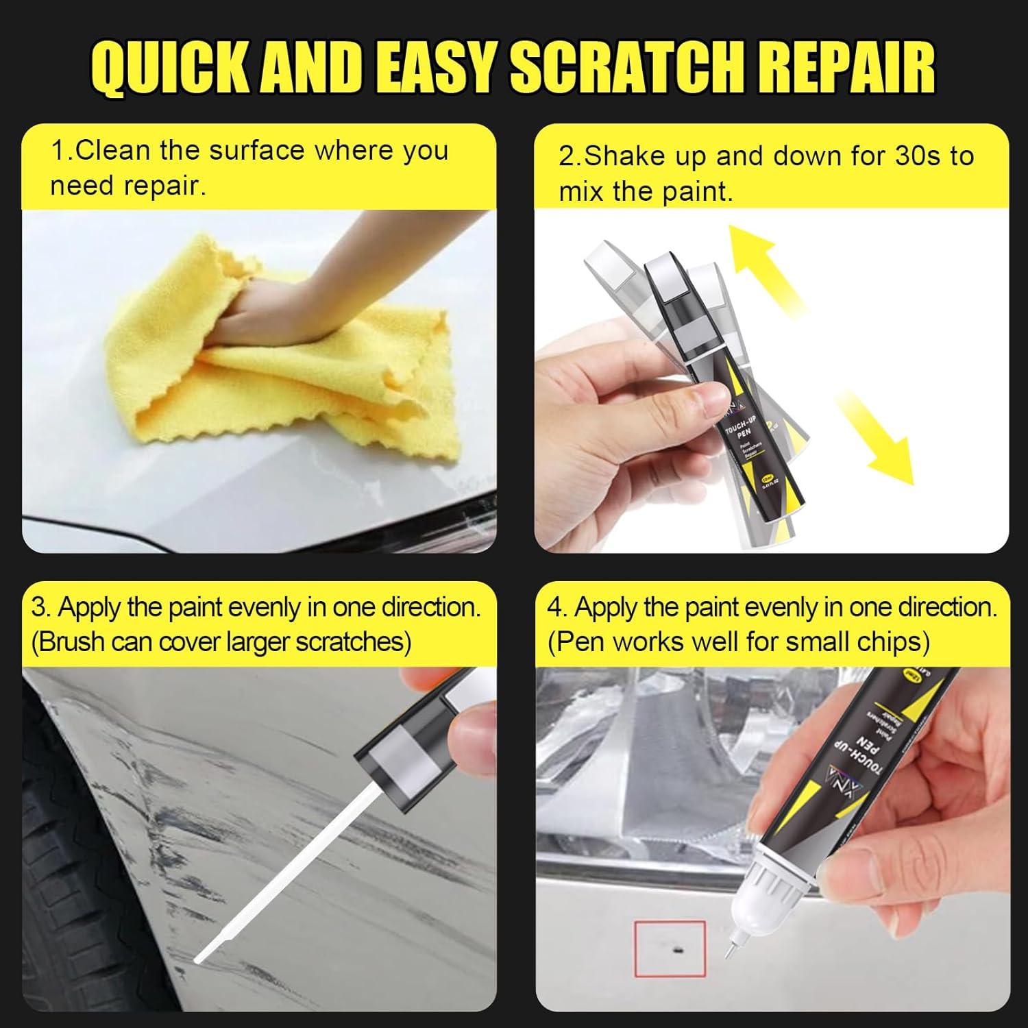 Ebony Twilight Metallic(GB8/WA384A) for GMC Touch Up Paint Pen, 2 in 1 Car Scratch Remover with Pen Tip and Brush, Exact Color-Matched for Car Paint Scratch Repair