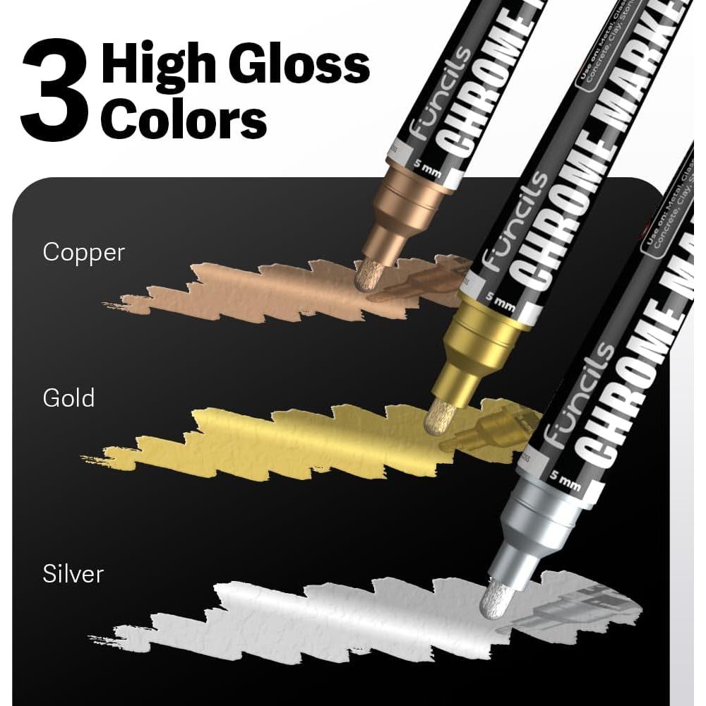 Set de 4 Marcadores Metálicos Funcils Doble Punta 1-5mm