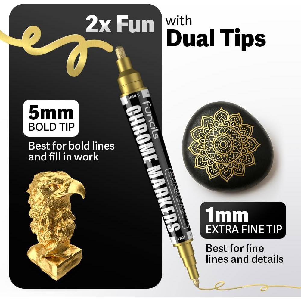 Set de 4 Marcadores Metálicos Funcils Doble Punta 1-5mm