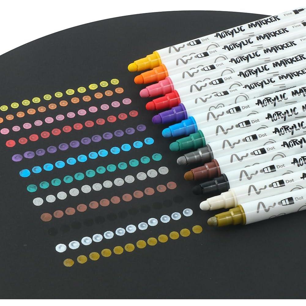 Set de Marcadores de Pintura Acrílica Transon 12 Colores Punta Dual