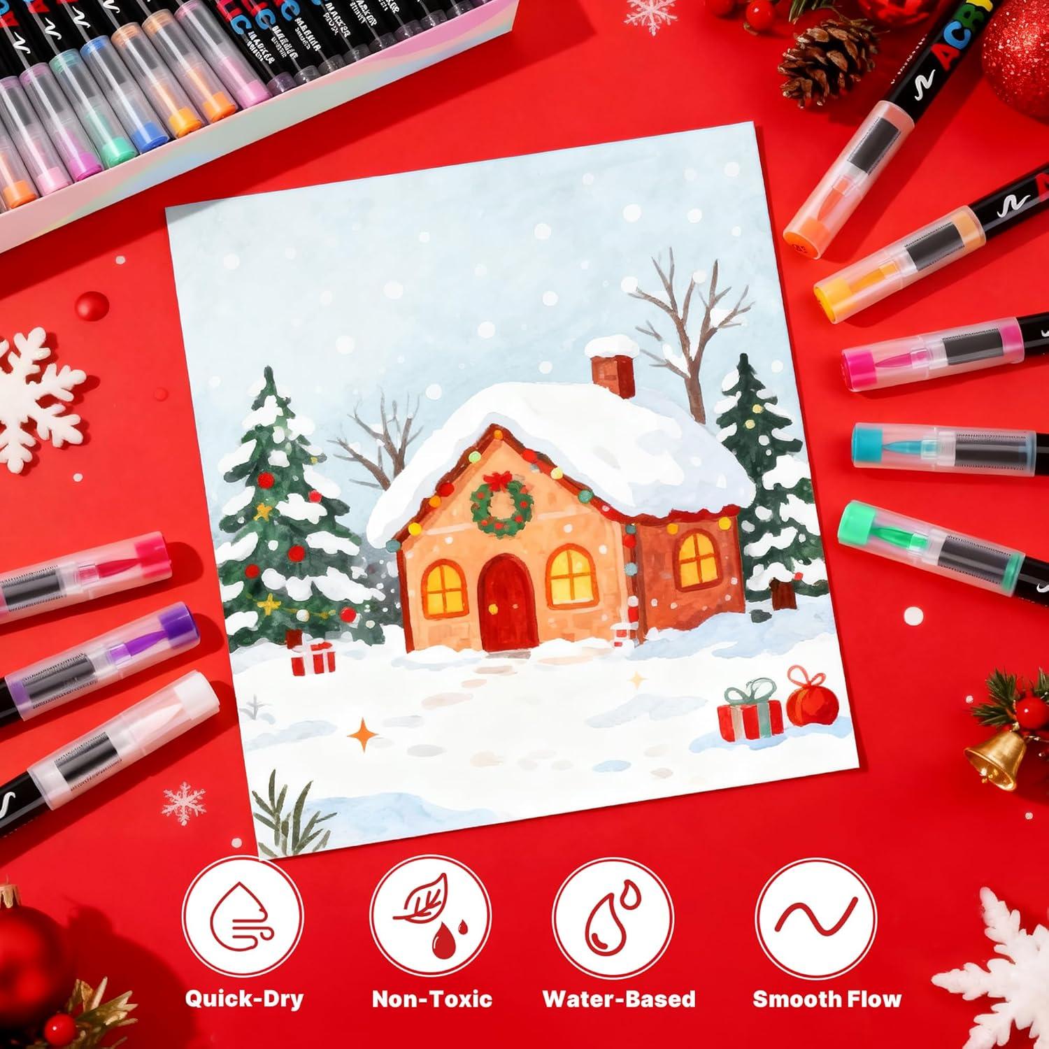 Marcadores de Pintura Acrílica Tongfushop 120 Colores Multicolor