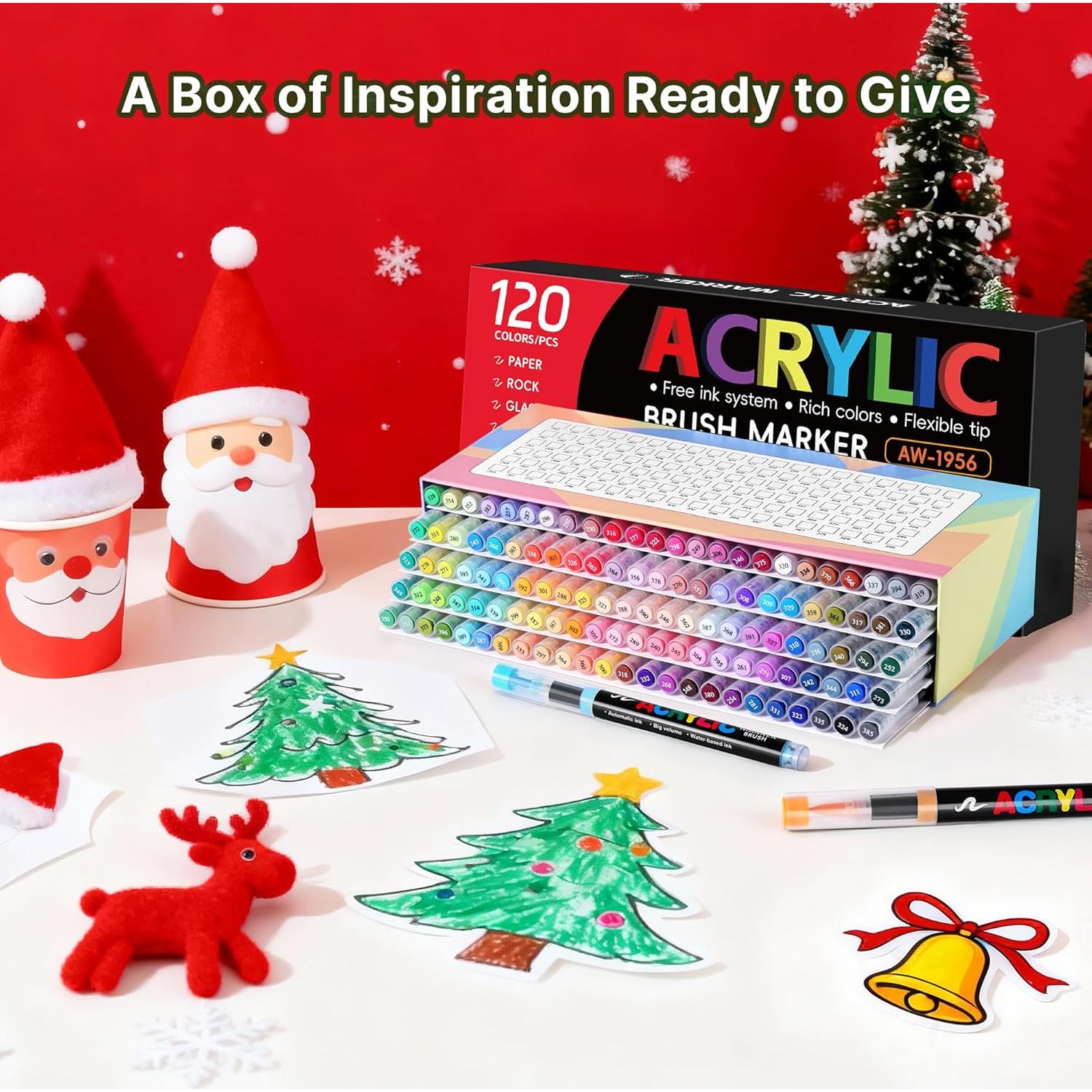 Marcadores de Pintura Acrílica Tongfushop 120 Colores Multicolor