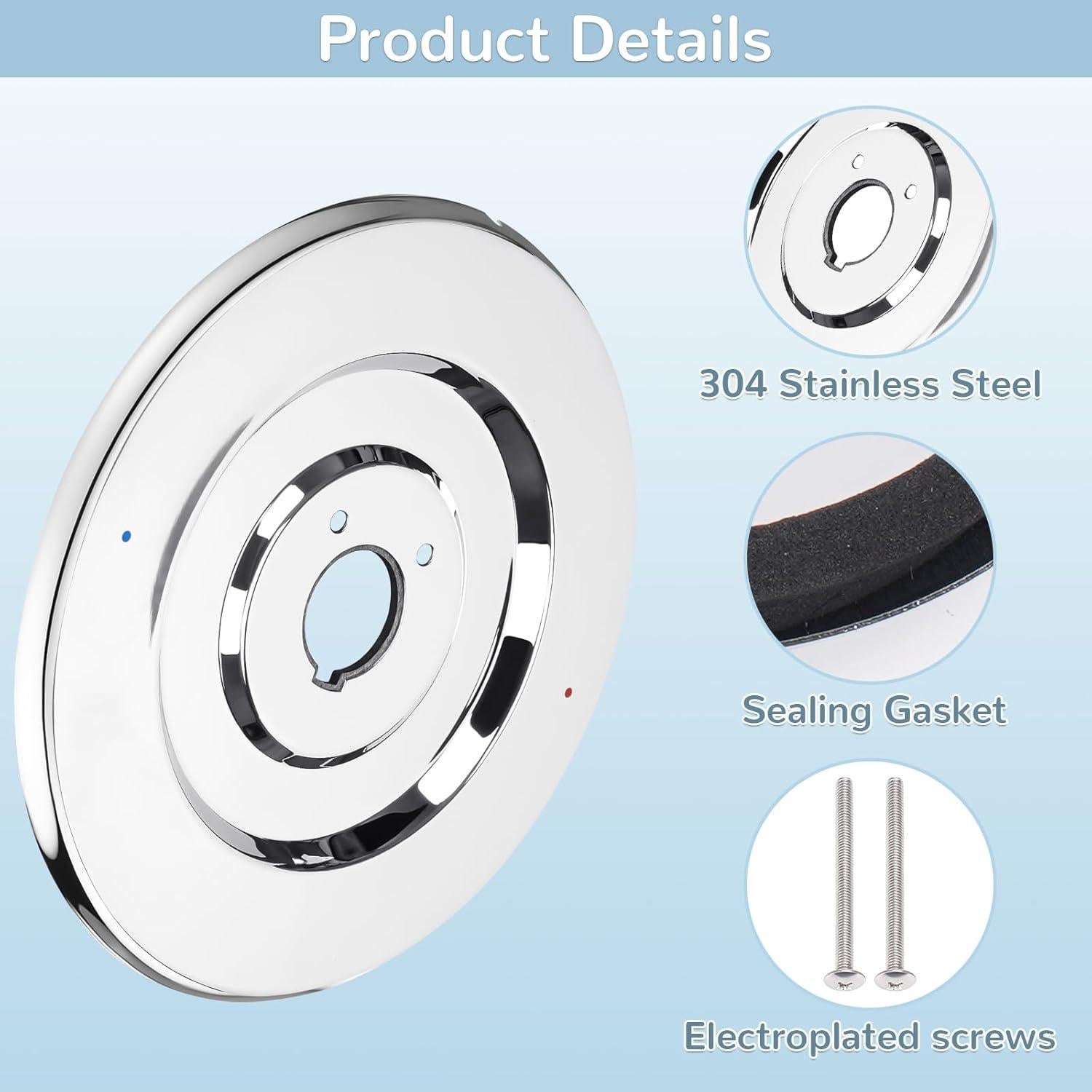 Reemplazo Escudo Moen 16090 Chateau Cromo para Grifos Ducha