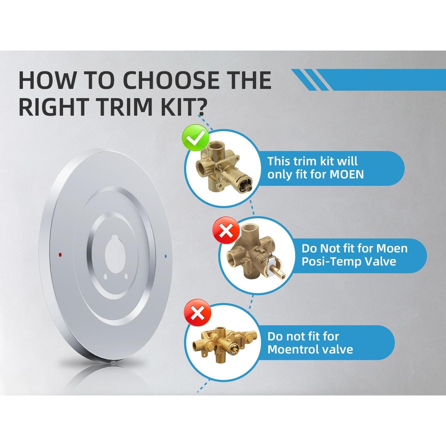 Placa de Cubierta Moen 16090 para Grifos de Ducha Cromo