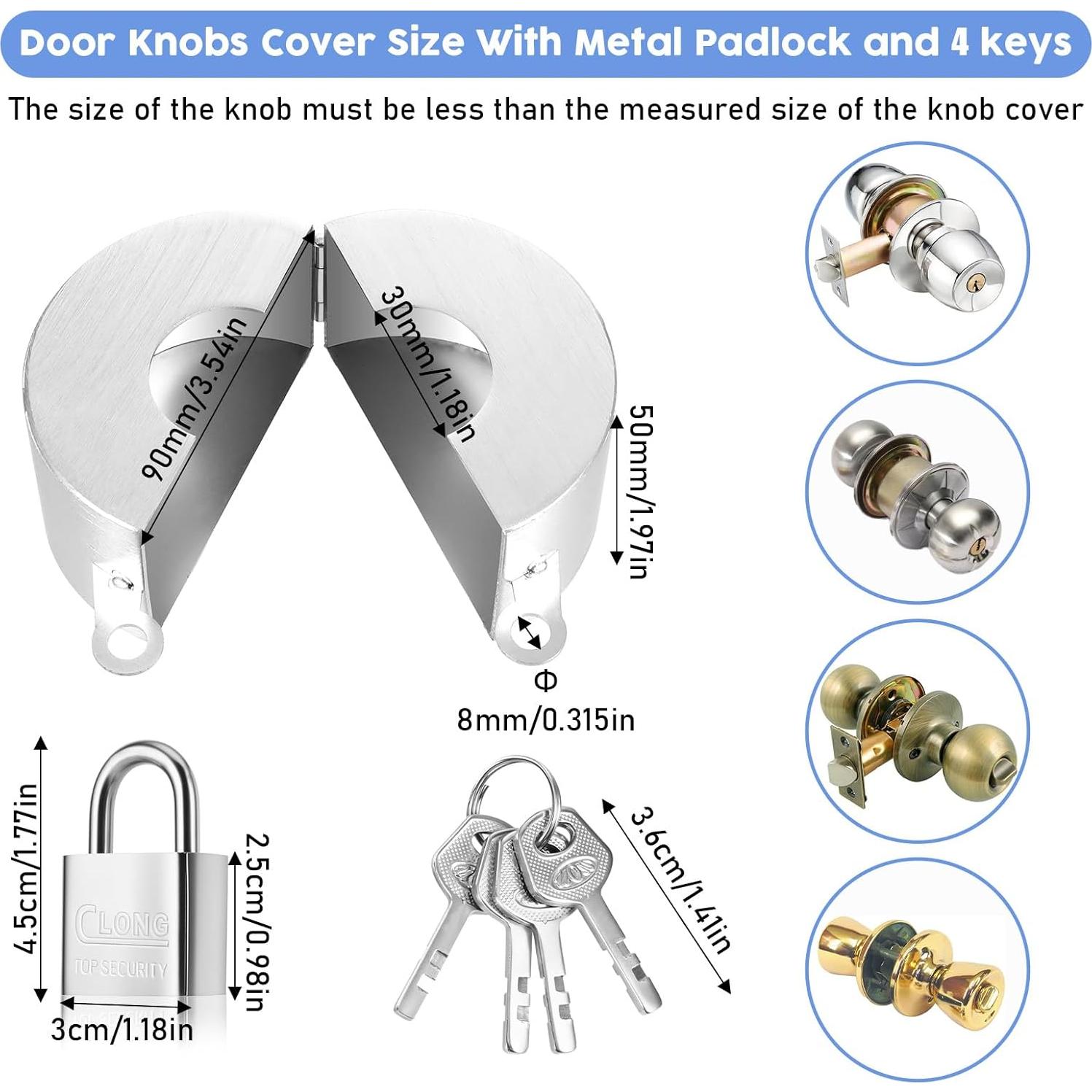 Dispositivo de Bloqueo de Manija de Puerta Simarro Plata