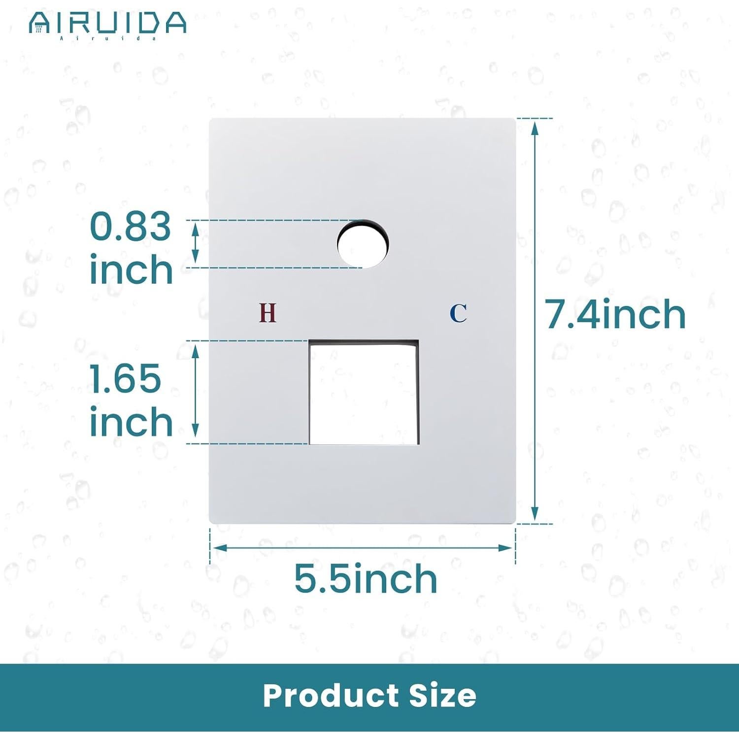 Placa de Cubierta de Válvula Ducha Airuida Cromada SUS304