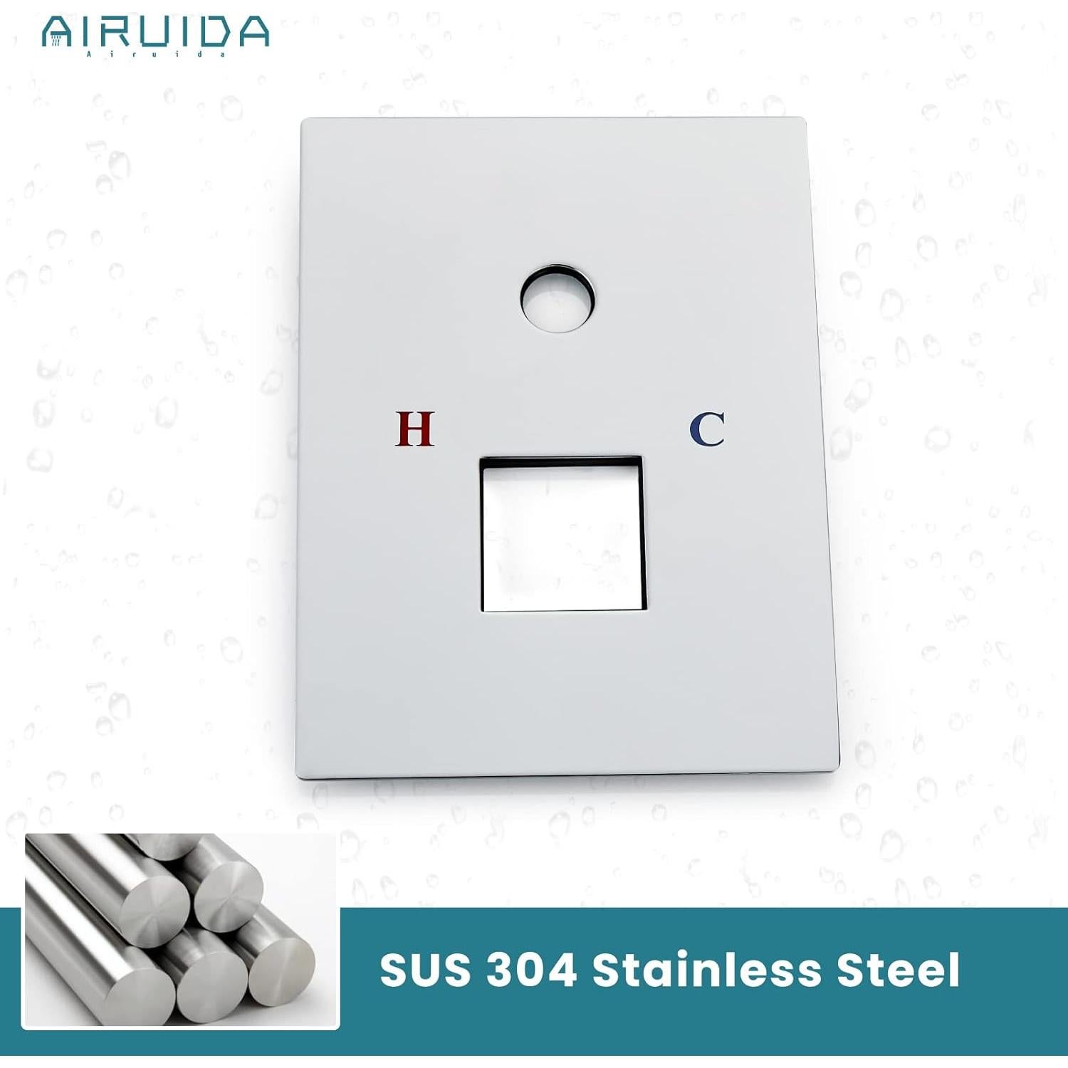 Placa de Cubierta de Válvula Ducha Airuida Cromada SUS304