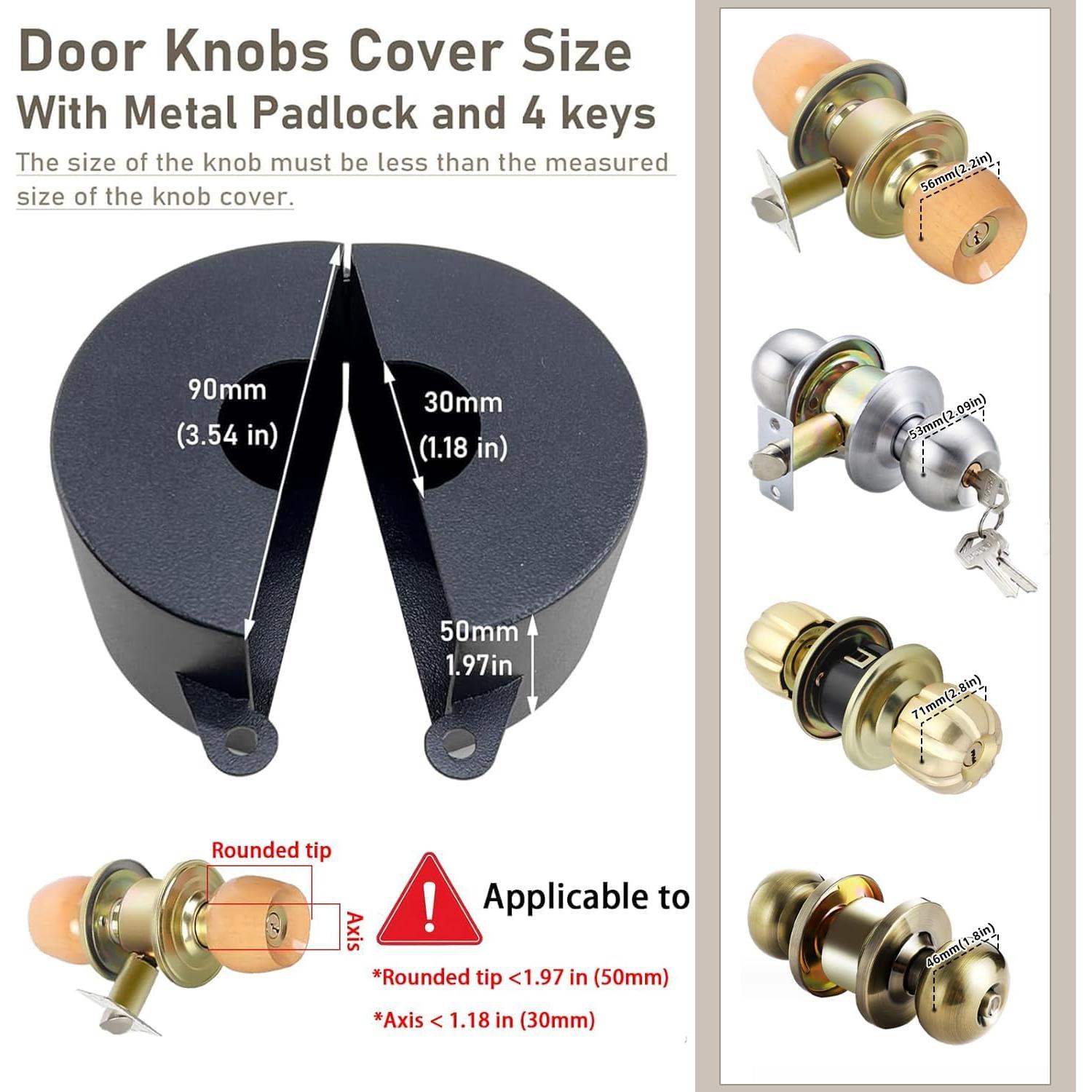 Bloqueo de Pomo de Puerta PILISPARK - Acero Inoxidable Negro