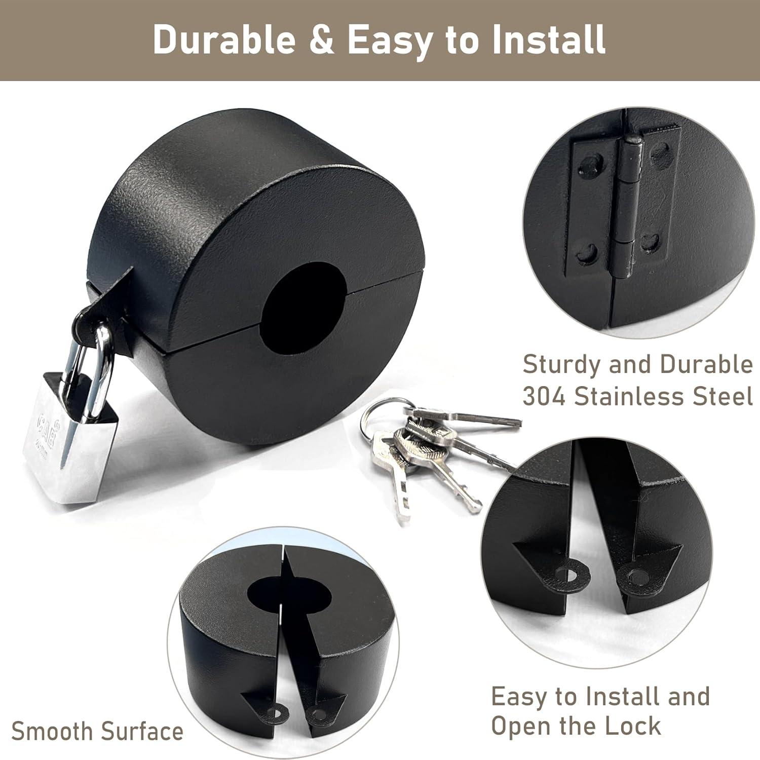 Bloqueo de Pomo de Puerta PILISPARK - Acero Inoxidable Negro