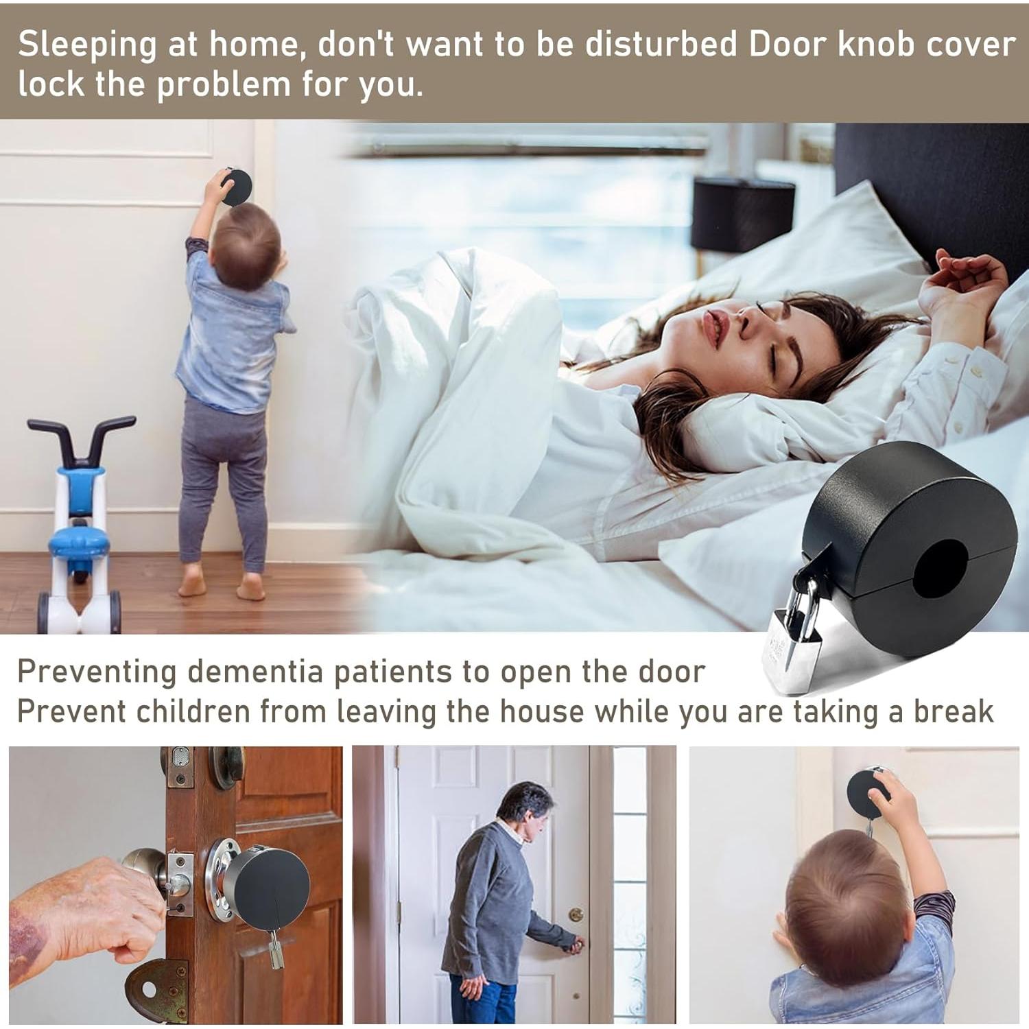 Bloqueo de Pomo de Puerta PILISPARK - Acero Inoxidable Negro