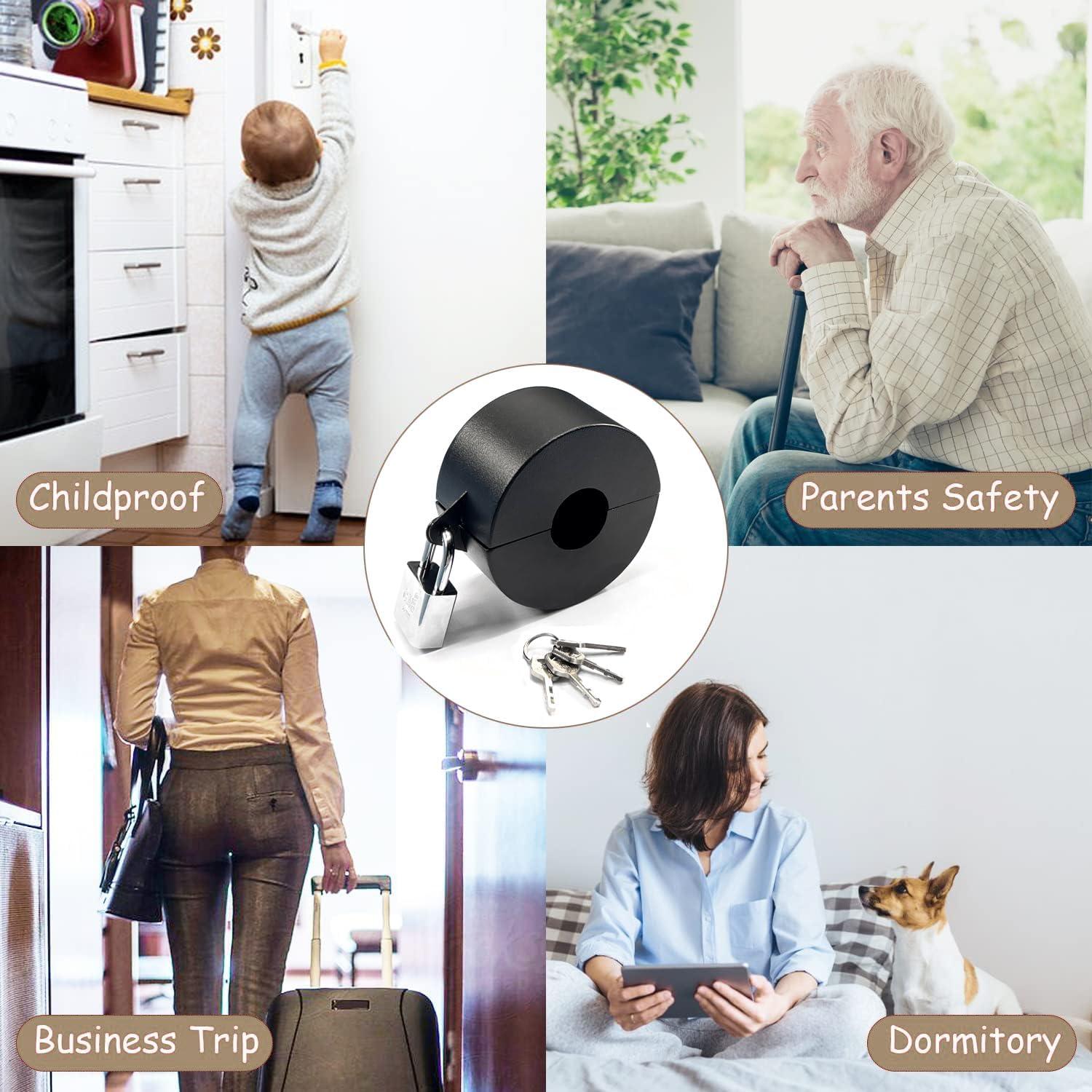 Bloqueo de Pomo de Puerta PILISPARK - Acero Inoxidable Negro