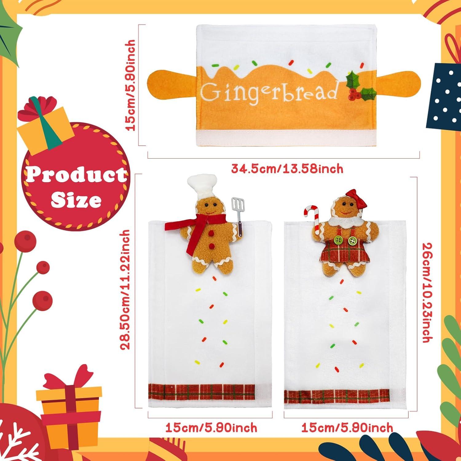Juego de Fundas para Manijas de Refrigerador Navidad NuestroCalor - 3 Unidades Jengibre