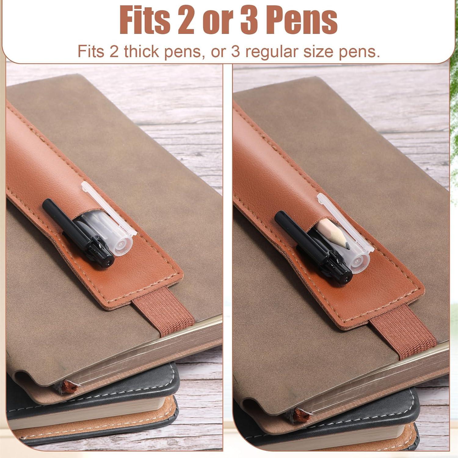 Soporte de Bolígrafos Ajustable Thinp 3 Pcs Cuero PU Beige Gris Marrón