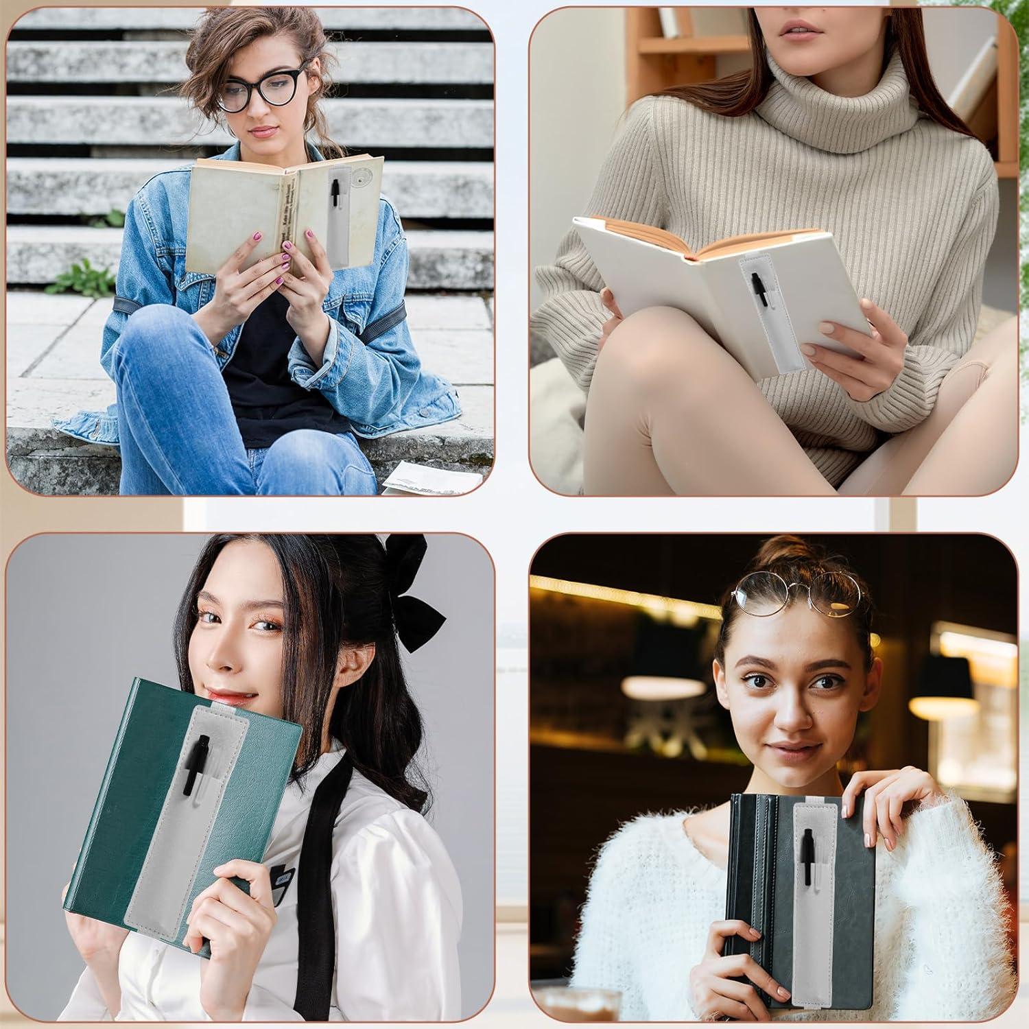 Soporte de Bolígrafos Ajustable Thinp 3 Pcs Cuero PU Beige Gris Marrón