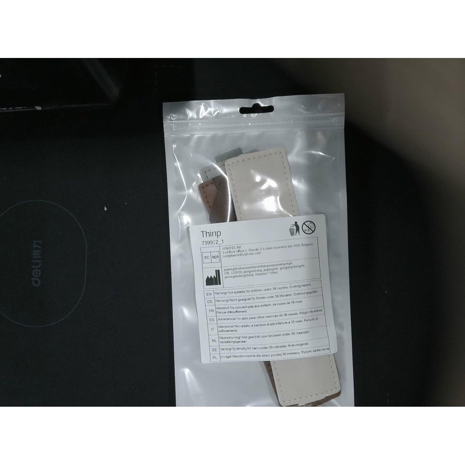 Soporte de Bolígrafos Ajustable Thinp 3 Pcs Cuero PU Beige Gris Marrón