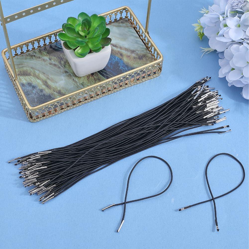 Cuerdas Elásticas GORGECRAFT 100Pcs 25.2cm Negro con Extremos Metálicos