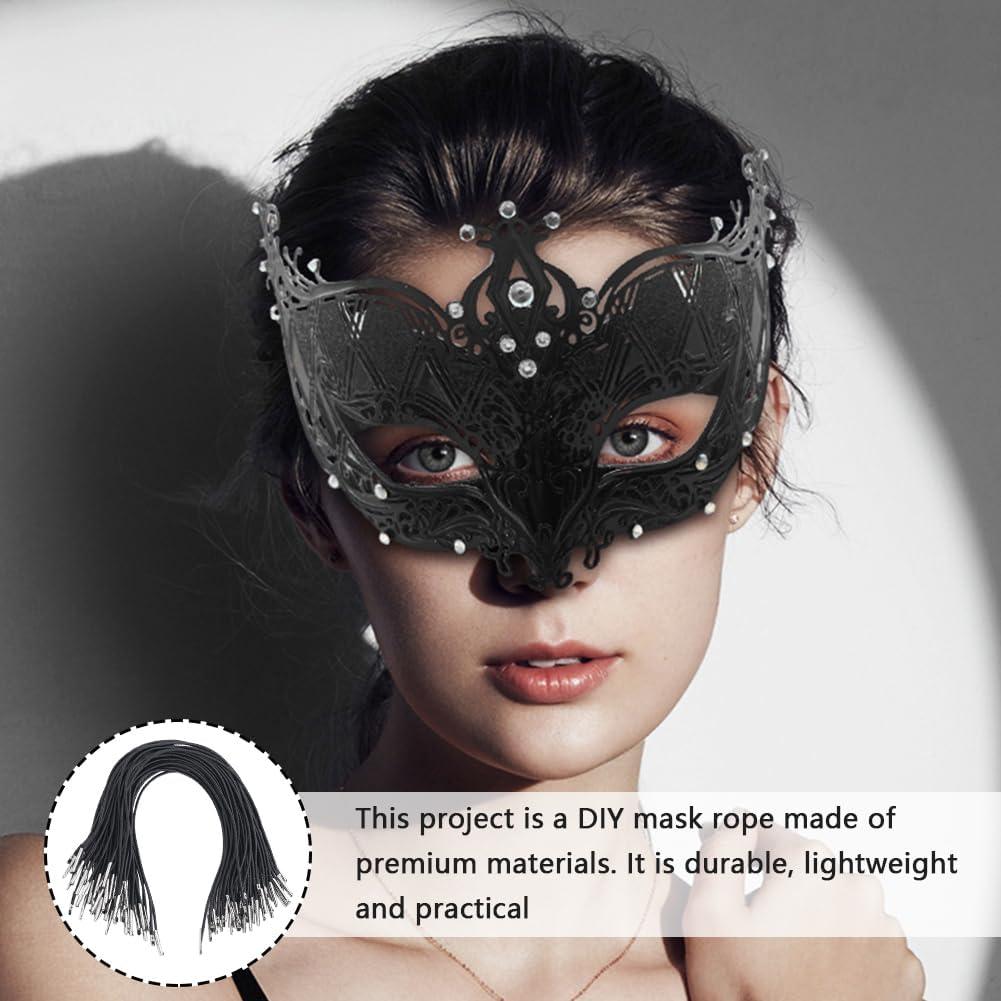 Cuerdas Elásticas GORGECRAFT 100Pcs 25.2cm Negro con Extremos Metálicos