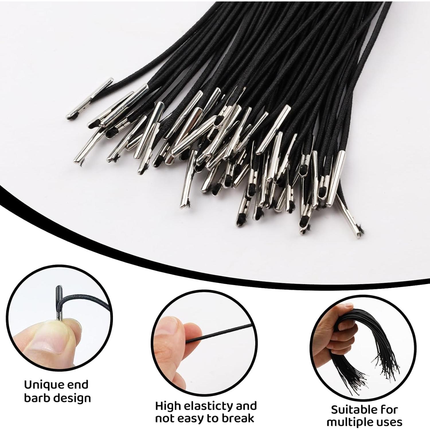 50 Cuerdas Elásticas de 30 cm con Extremos de Metal Fampery