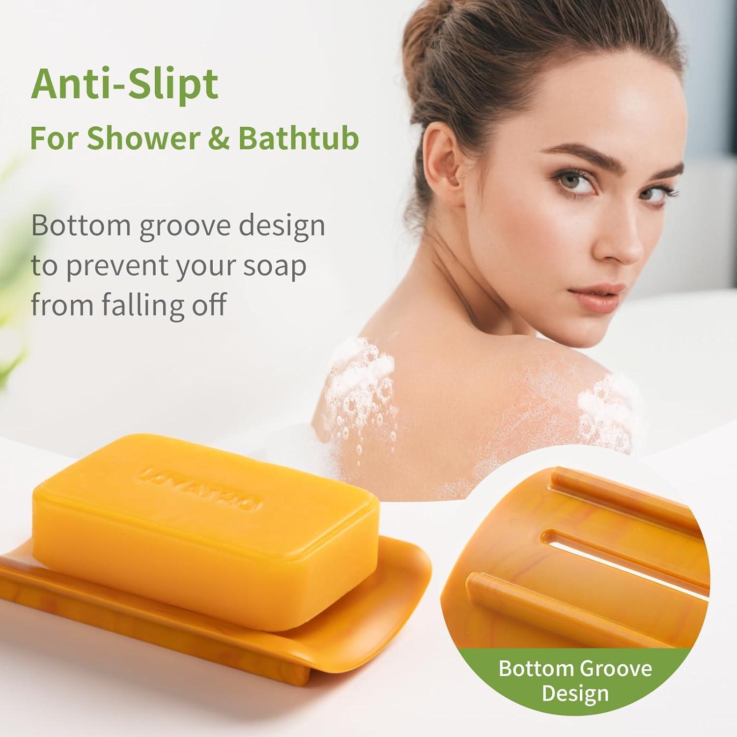 Soporte de Jabón en Barra LOYATRO de Silicona Verde 7x11 cm