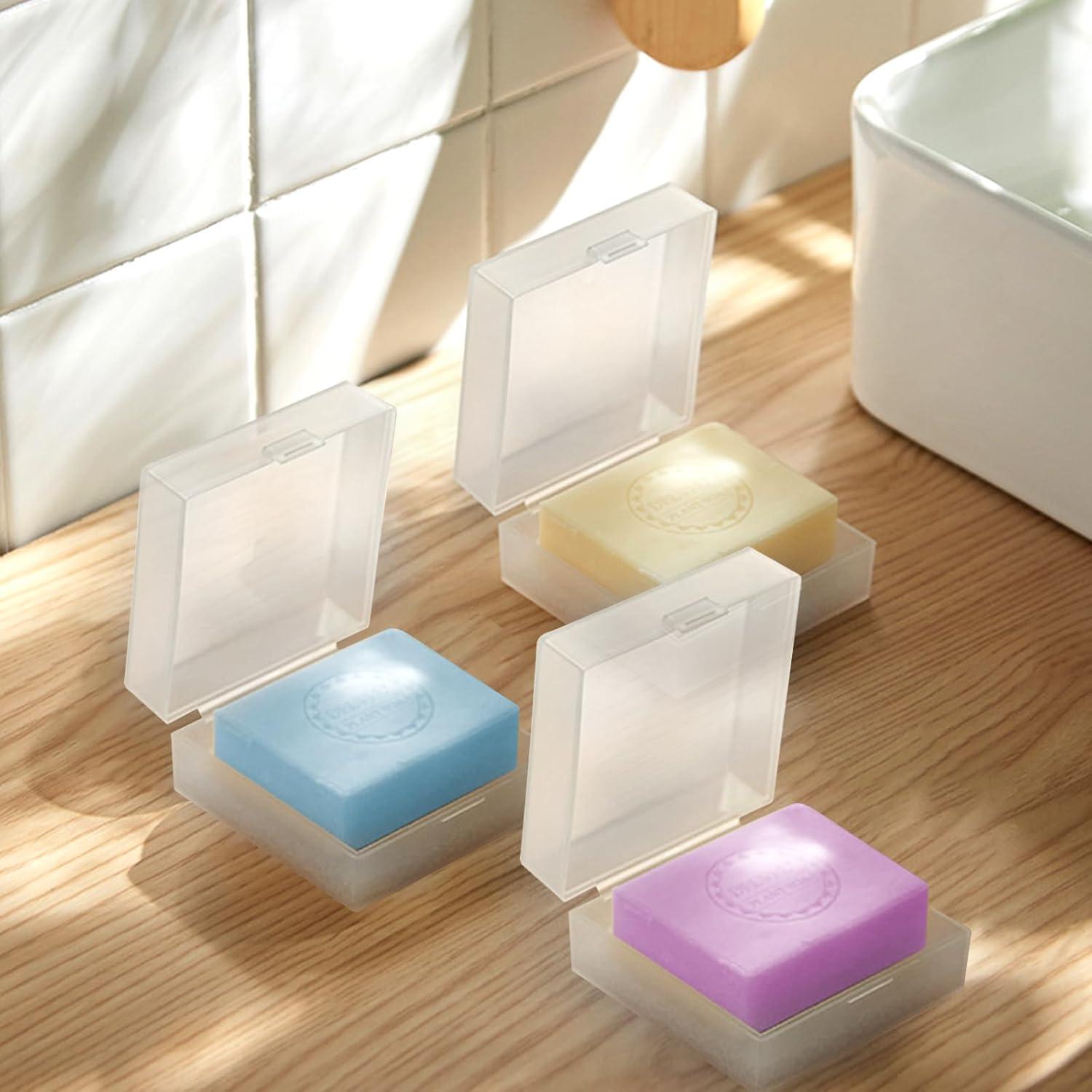 Estuche de Jabón de Viaje YONHTUTU 3 Piezas Blanco Transparente