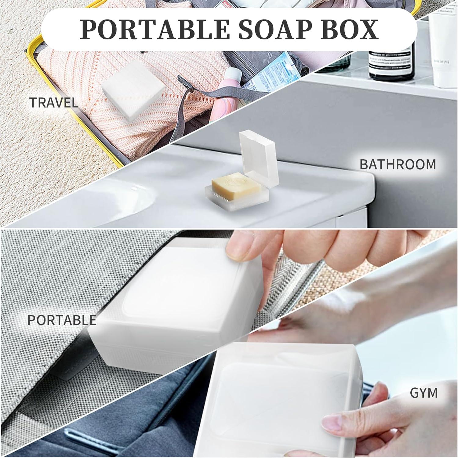 Estuche de Jabón de Viaje YONHTUTU 3 Piezas Blanco Transparente