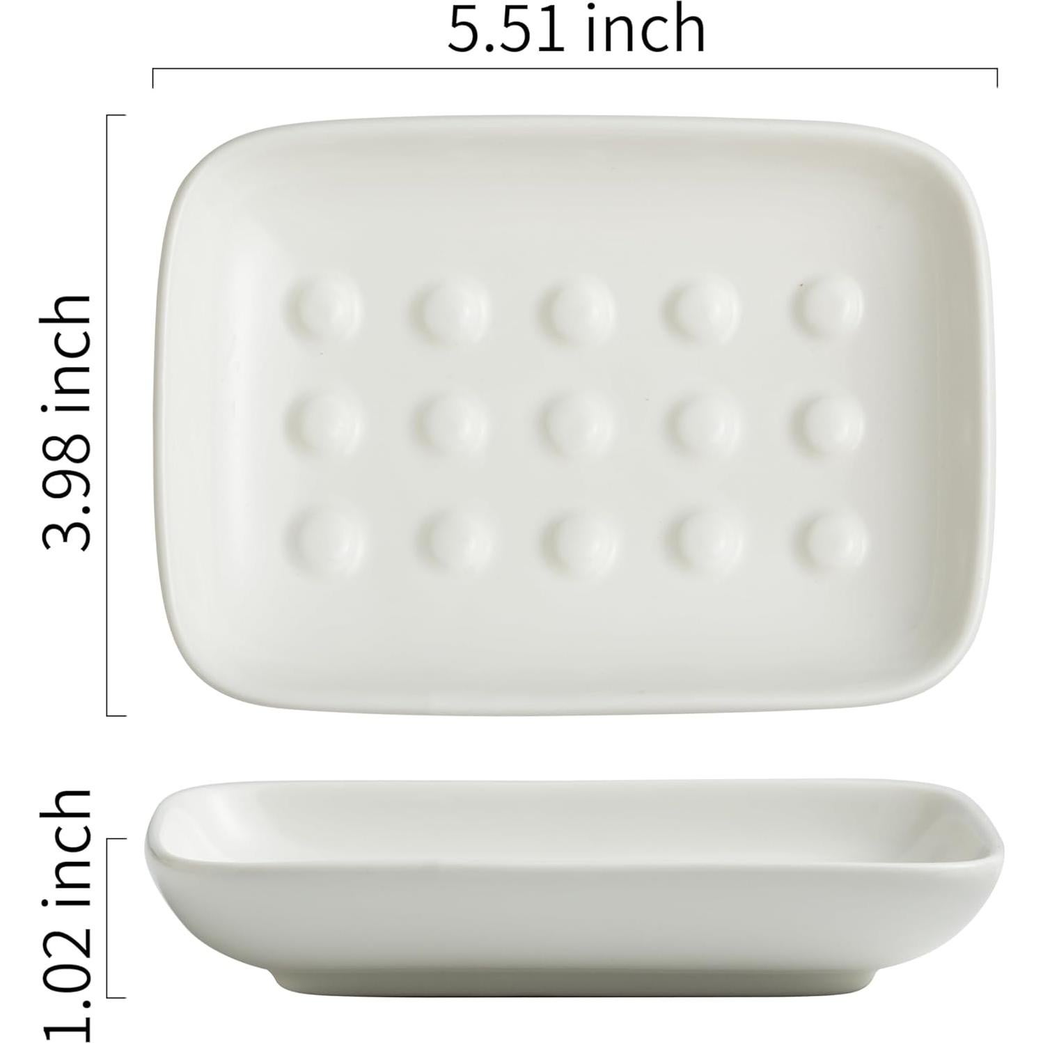Jabonera de Cerámica Miamolo Blanca 14.2x10.2 cm Antideslizante