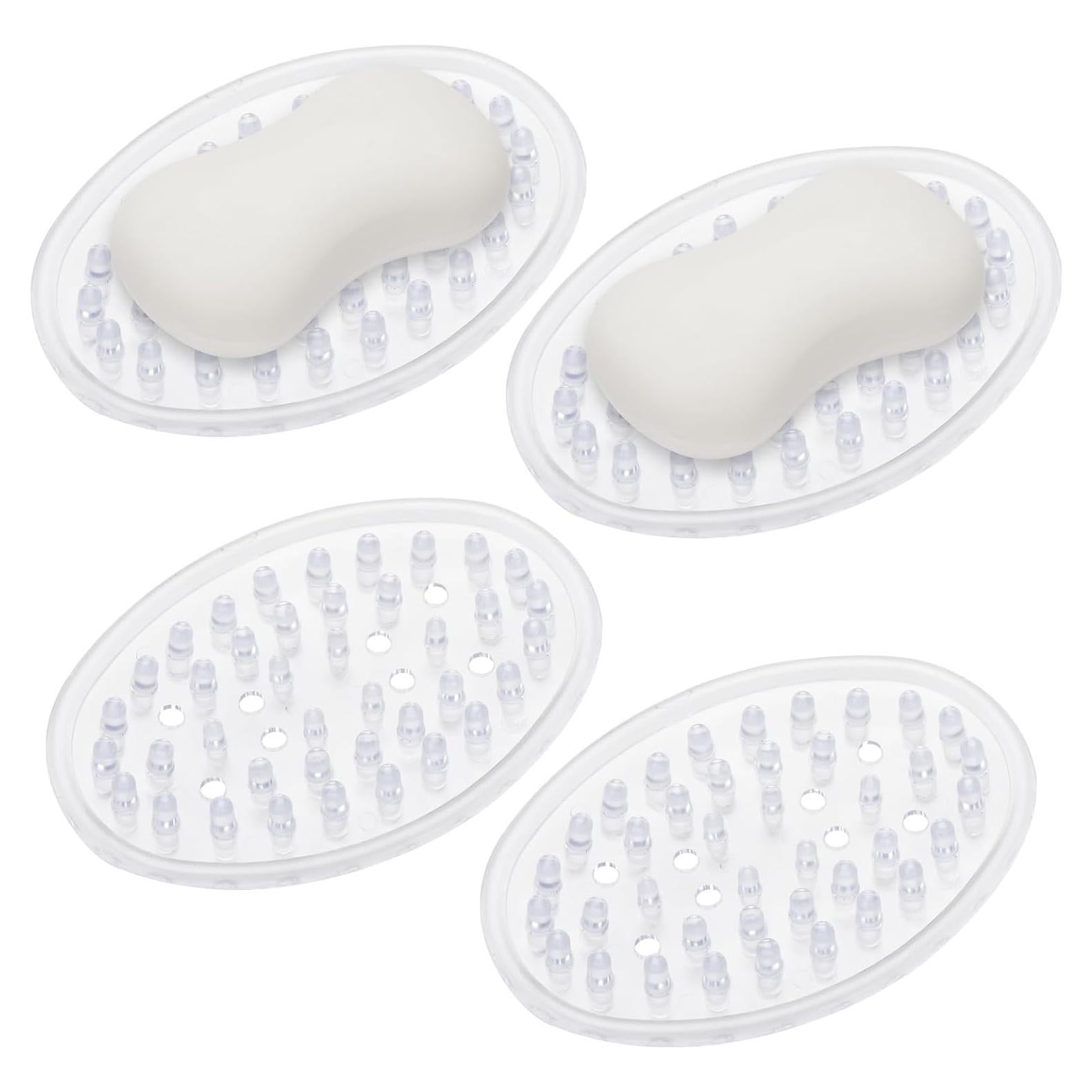 Plato de Jabón Transparente PVC Sankoly 11.4x7.6cm Drenaje