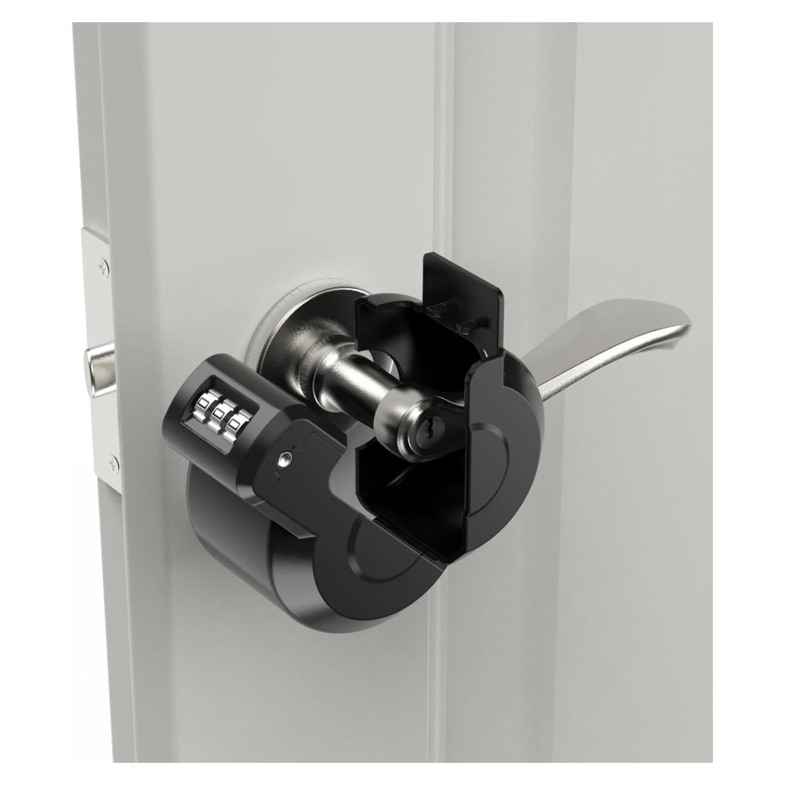 Cubierta de bloqueo de manija de puerta PUGED - Código, Negro