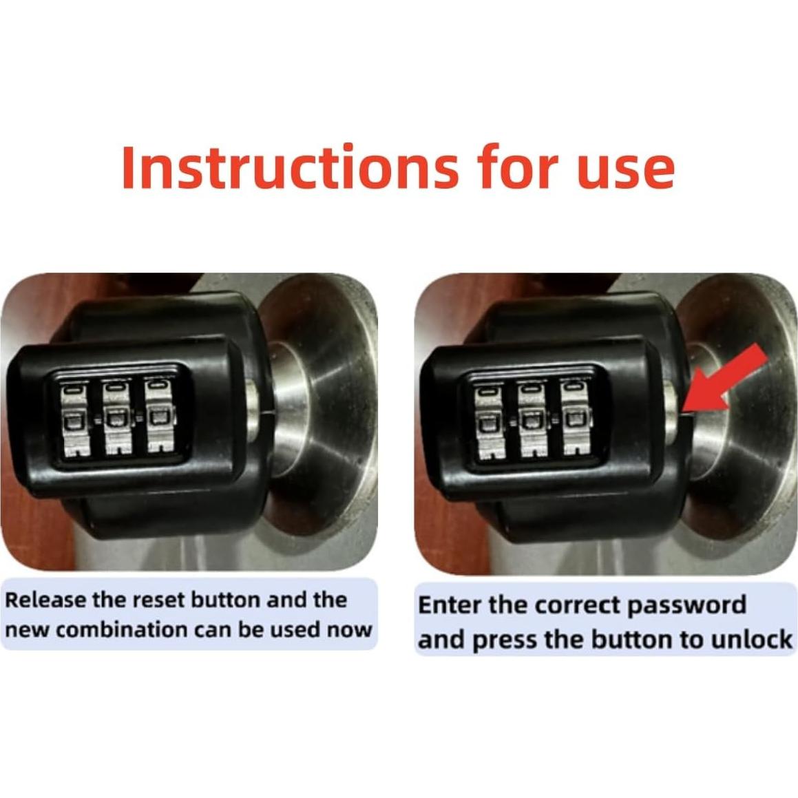 Cubierta de bloqueo de manija de puerta PUGED - Código, Negro