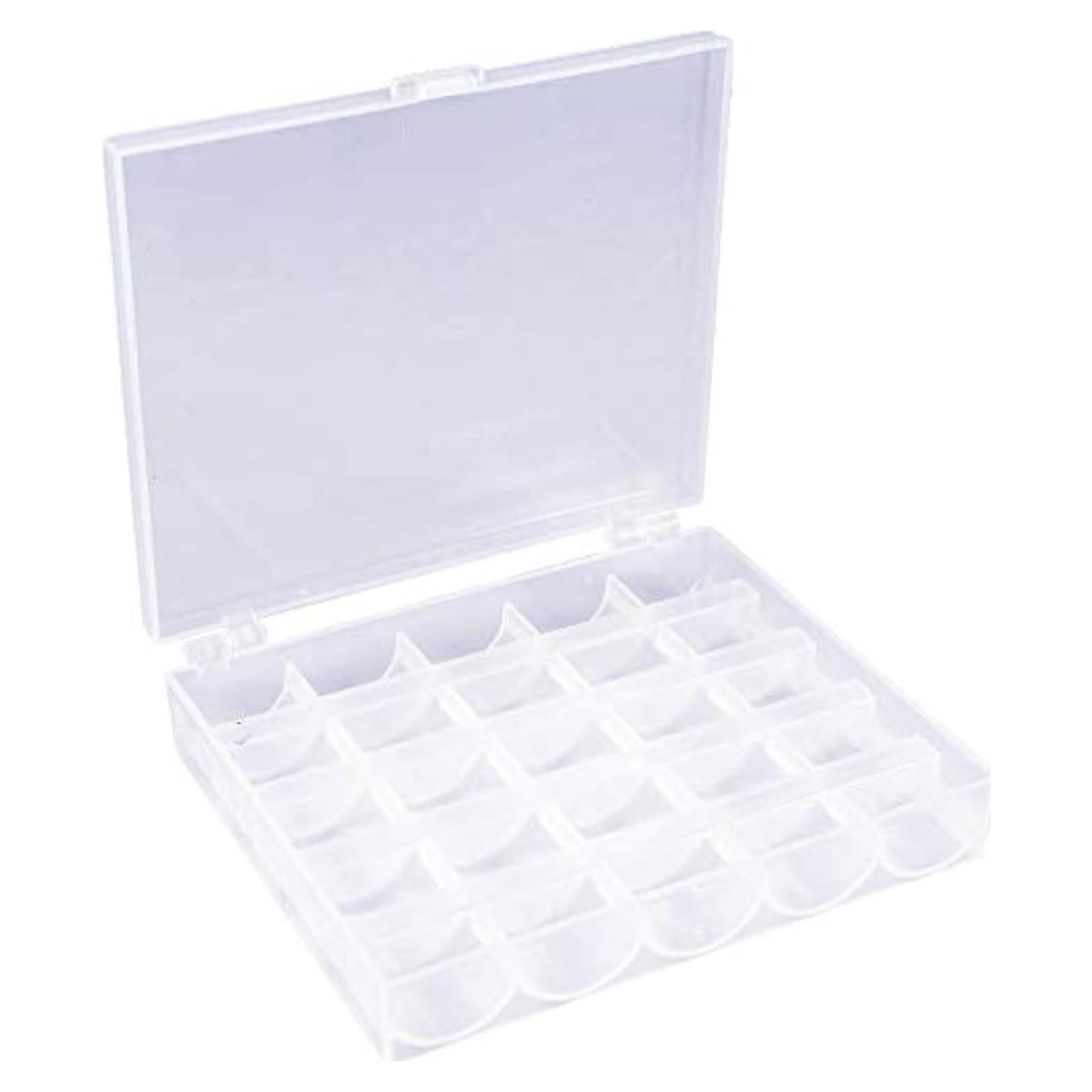 Caja organizadora de bobinas transparente 25 ranuras 2 unidades