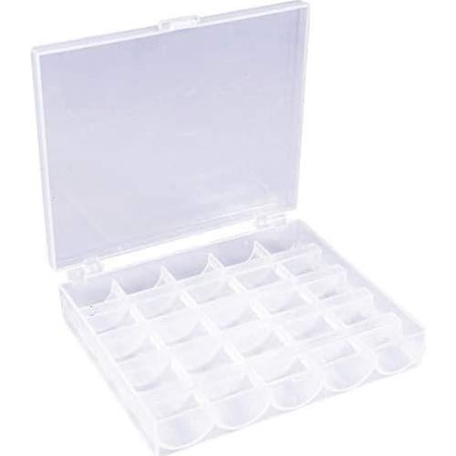 Caja organizadora de bobinas transparente 25 ranuras 2 unidades