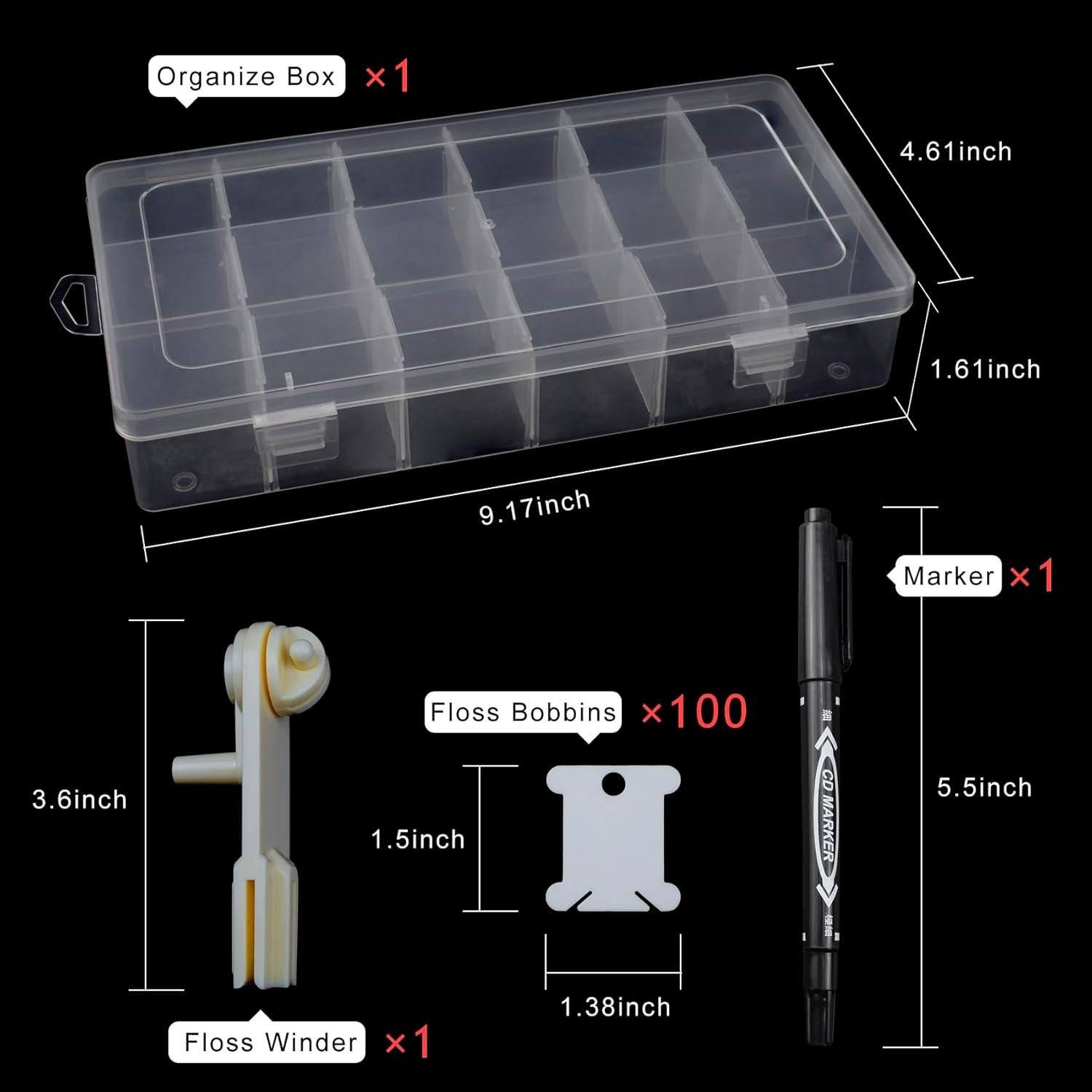 Organizador de Hilo de Bordado Blue Handcart con 100 Bobinas