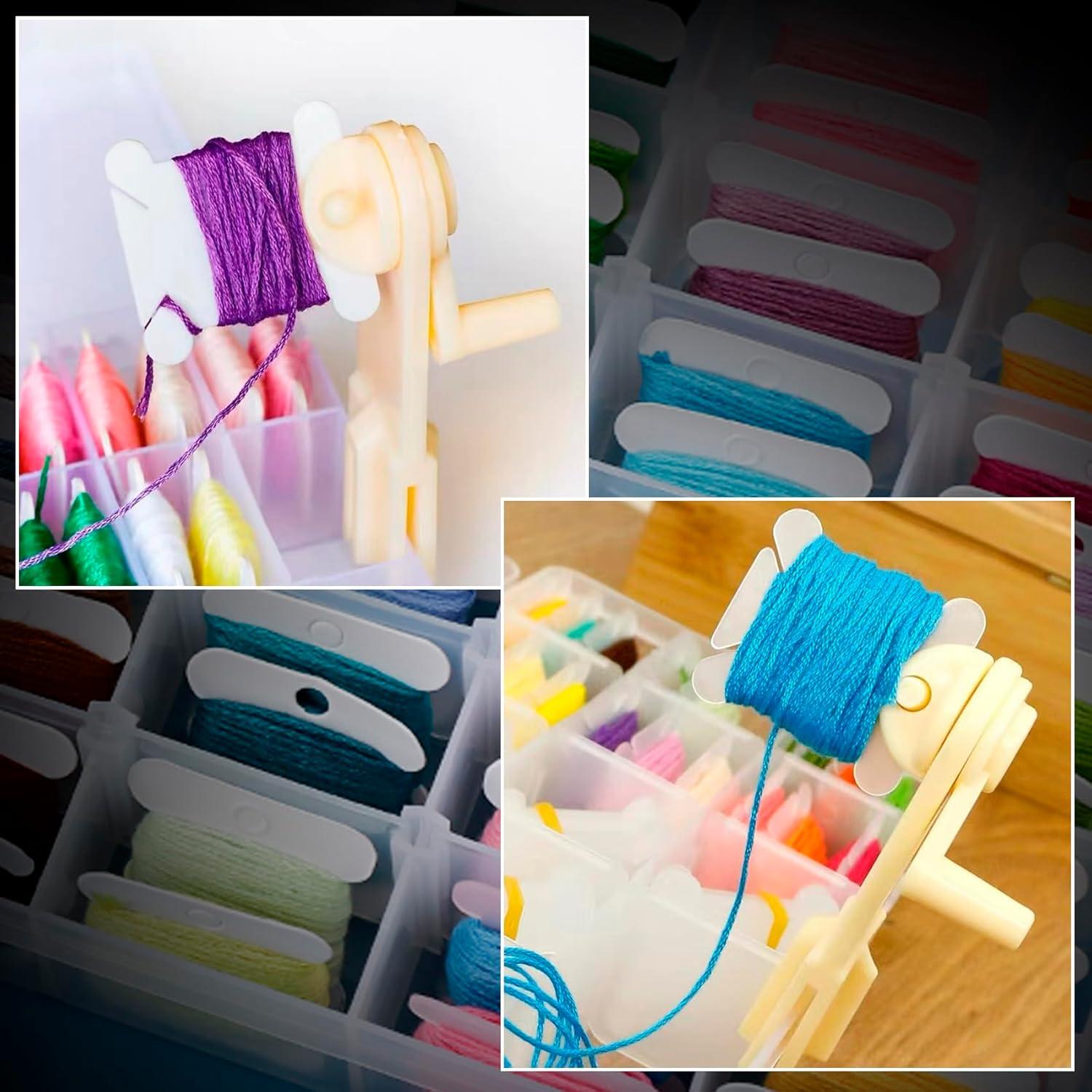 Organizador de Hilo de Bordado Blue Handcart con 100 Bobinas